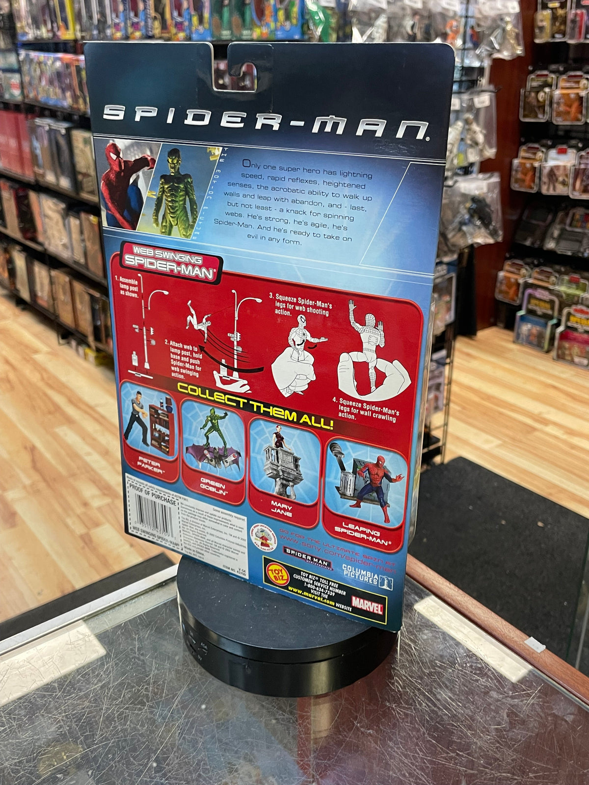 Web Swinging Spider-Man With Lamp Post Series 2 (Vintage Spider-Man, Toy Biz) SEALED product image 3, provided for visual