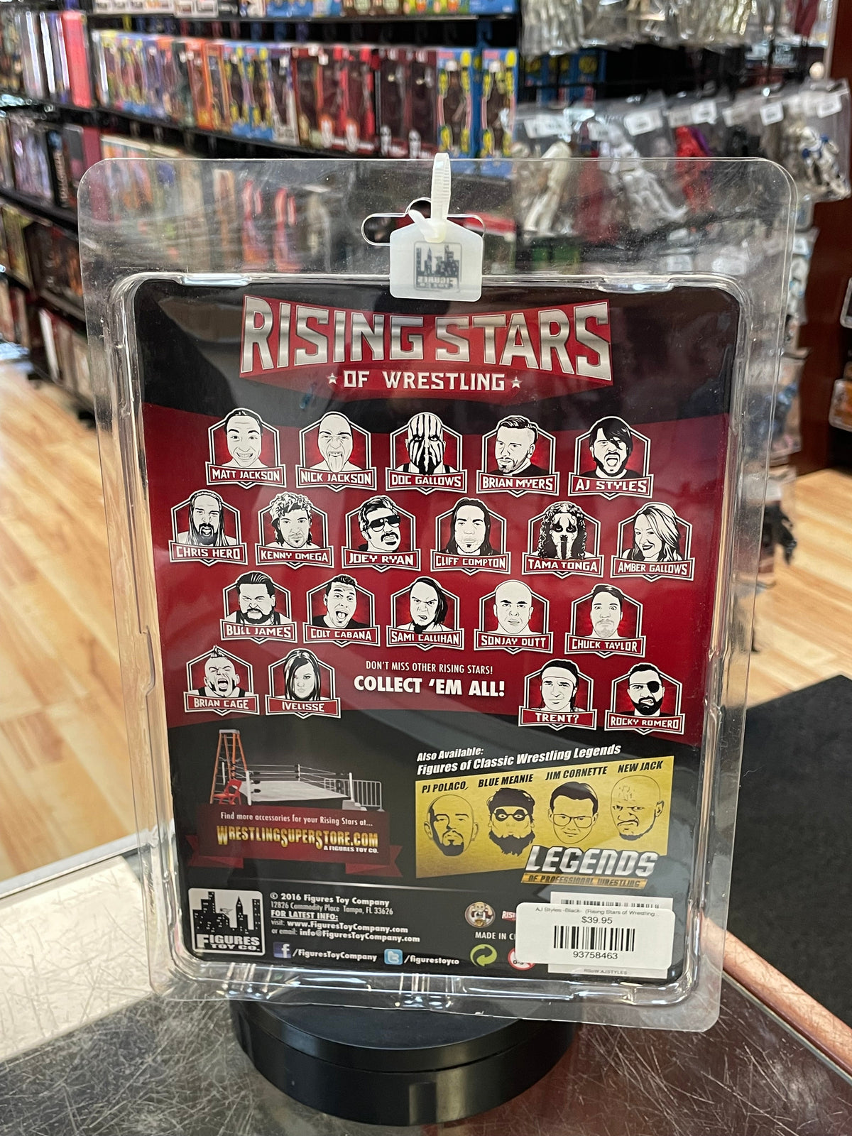 AJ Styles -Black- (Rising Stars of Wrestling, Figures Toy Company) **SEALED** product image 4, provided for visual reference