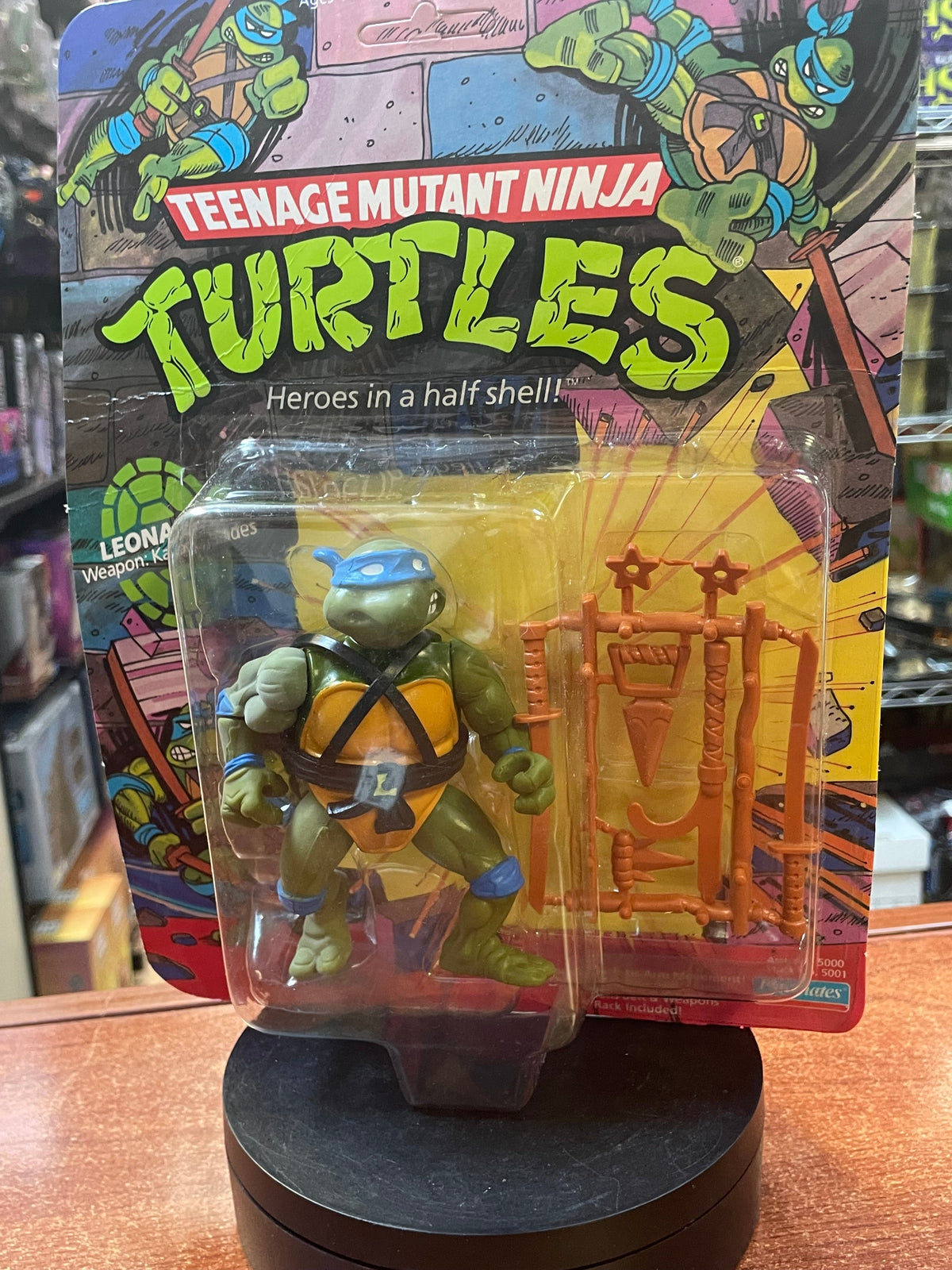 Hard Head Leonardo -10 Back- (Vintage TMNT Ninja Turtles, Playmates) **SEALED** product image 4, provided for visual