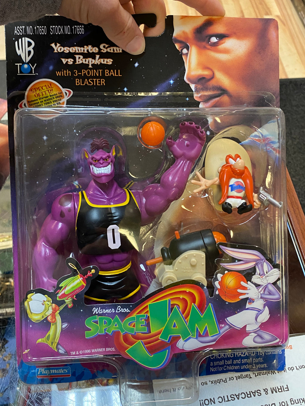 Yosemite Sam & Bupkus (Vintage Space Jam, Playmates) SEALED product image 3, provided for visual reference and product