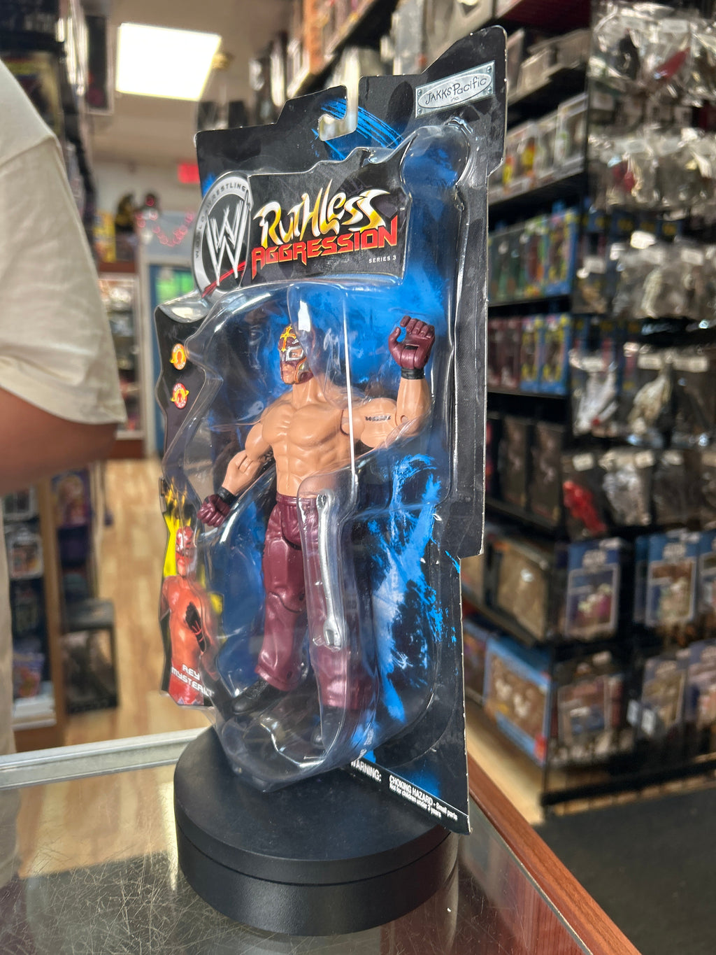 Burgundy Rey Mysterio -Ruthless Aggression- (Vintage WWE, Jakks) **SEALED** product image 5, provided for visual reference