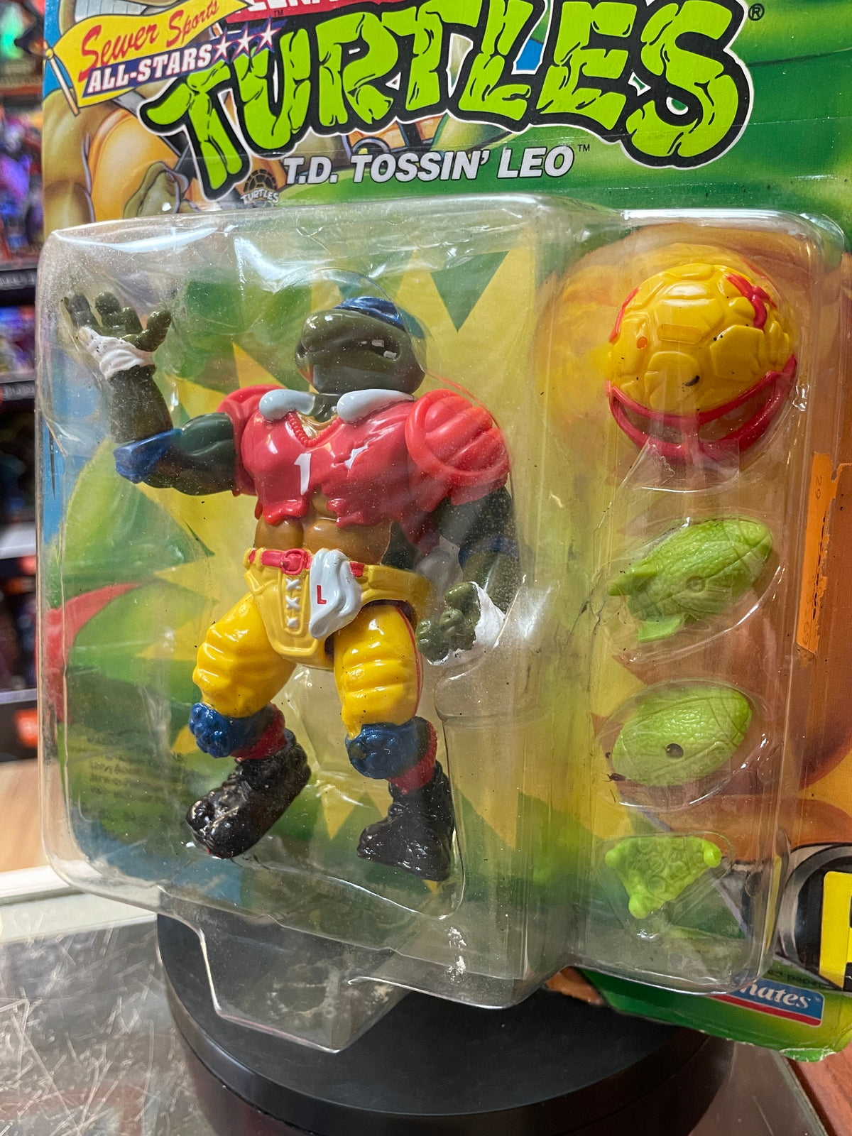 TD Tossin Leo (Vintage TMNT Ninja Turtles, Playmates) SEALED product image 5, provided for visual reference and product