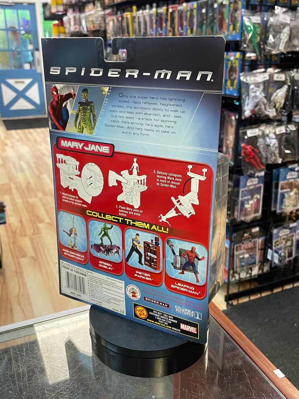 Mary Jane With Wall Mountable Breakaway Balcony Series 2 (Vintage Spider-Man, Toy Biz) SEALED product image 3, provided for