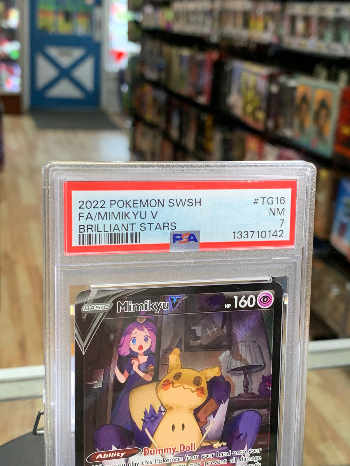 Mimikyu V Brilliant Stars TG16/TG30 (Pokemon, Wizard) **PSA 7** product image 2, provided for visual reference and product