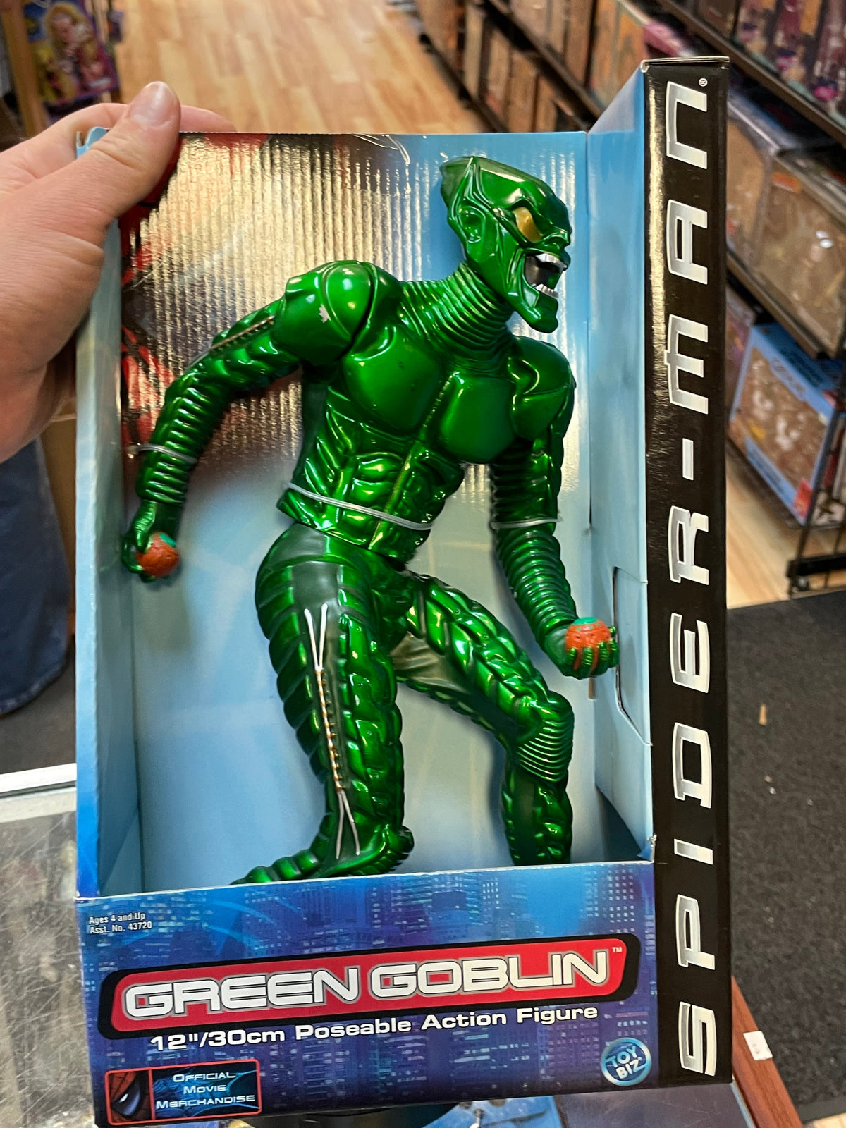 Green Goblin 12” Poseable Figure (Vintage Spider-Man, Toy Biz) SEALED product image 3, provided for visual reference and