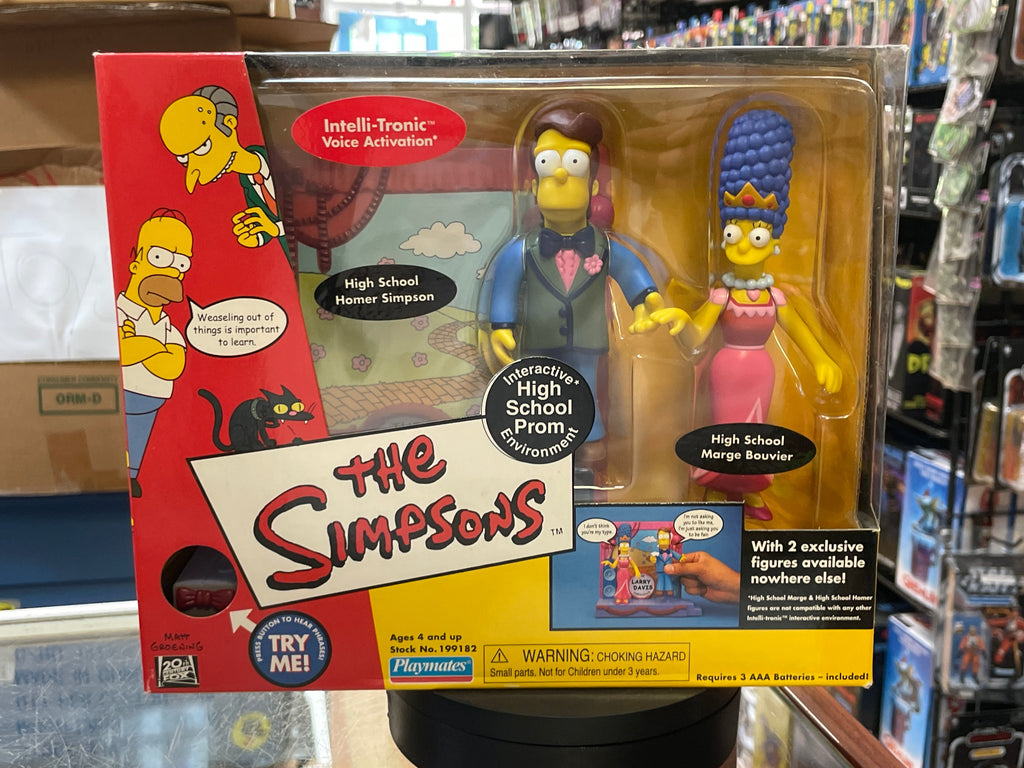 High School Prom with Homer and Marge (Vintage Simpsons, Playmates) SEALED product image 1, provided for visual reference