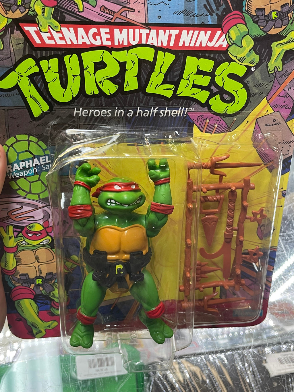 Hard Head Raphael -10 Back- (Vintage TMNT Ninja Turtles, Playmates) **SEALED** product image 13, provided for visual