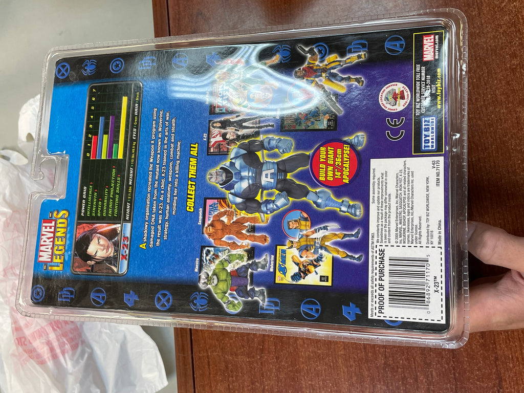 X-23 BAF Apocalypse (Marvel Legends, ToyBiz) SEALED product image 6, provided for visual reference and product detail review