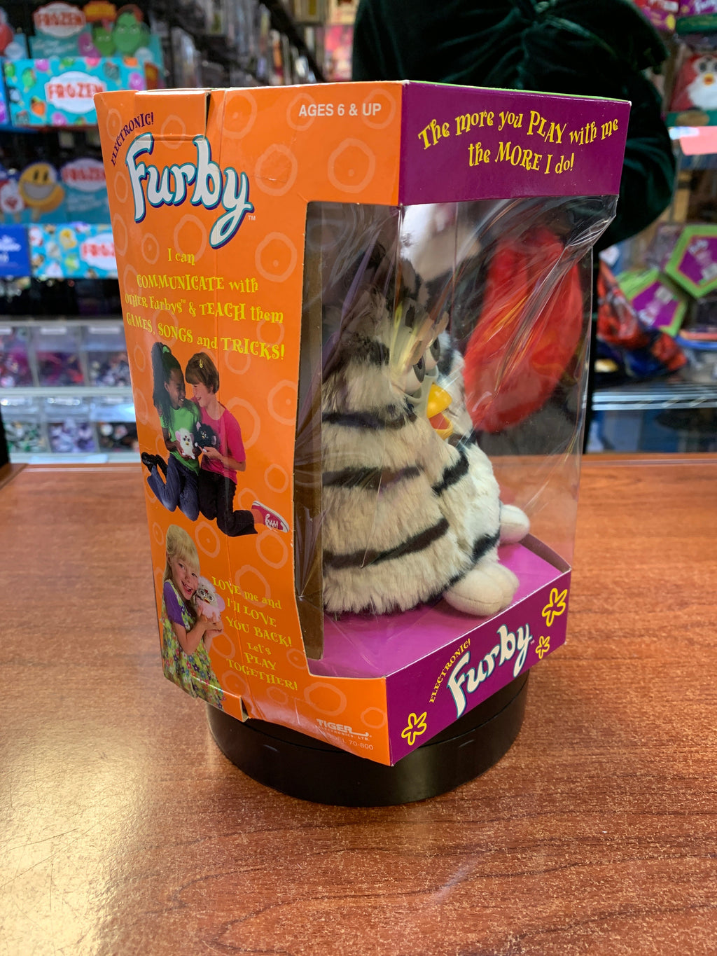 Zebra Furby Tan Eyes (Vintage Furby, Tiger Electronics) SEALED product image 2, provided for visual reference and product