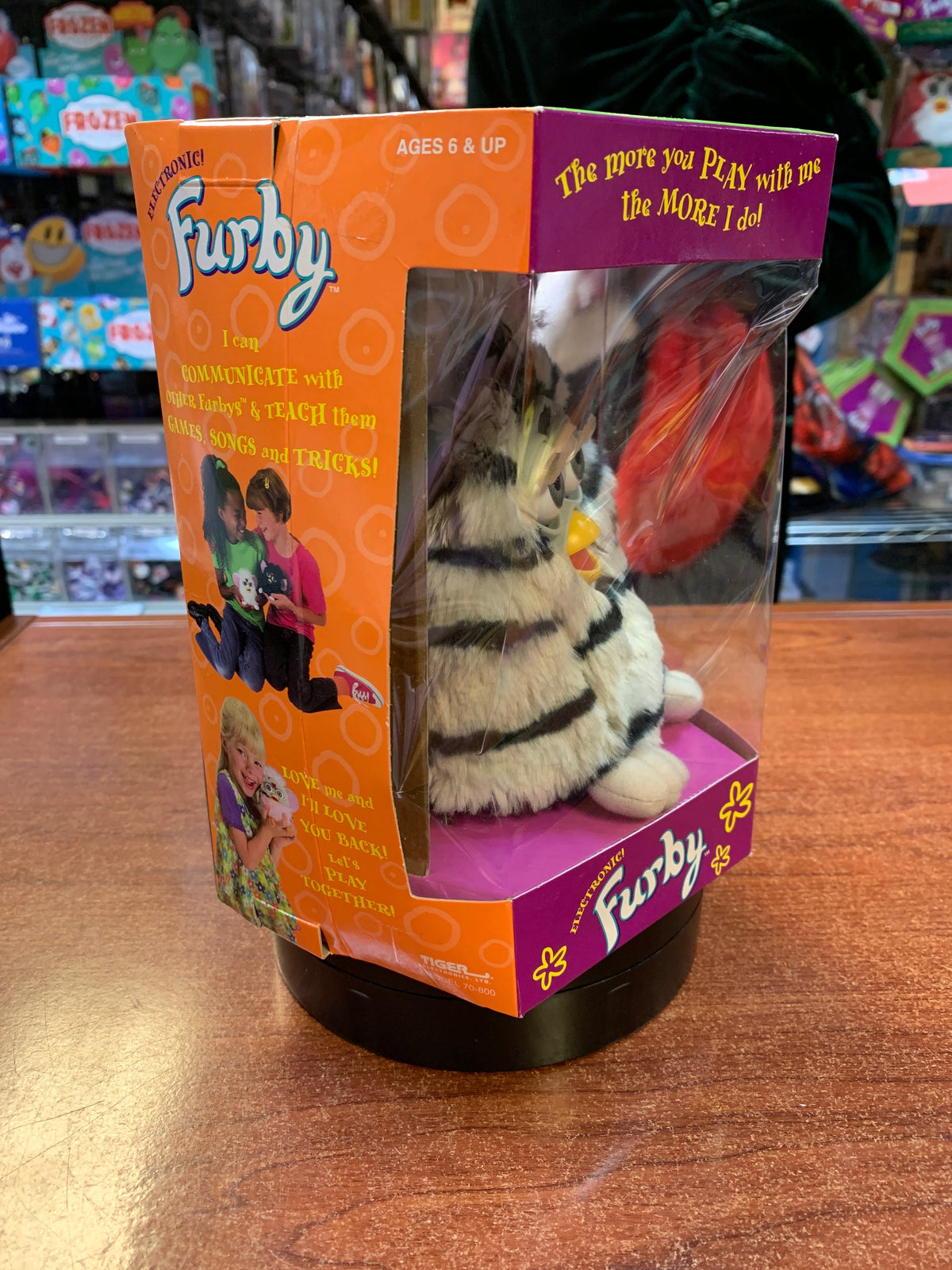 Zebra Furby Tan Eyes (Vintage Furby, Tiger Electronics) SEALED product image 2, provided for visual reference and product