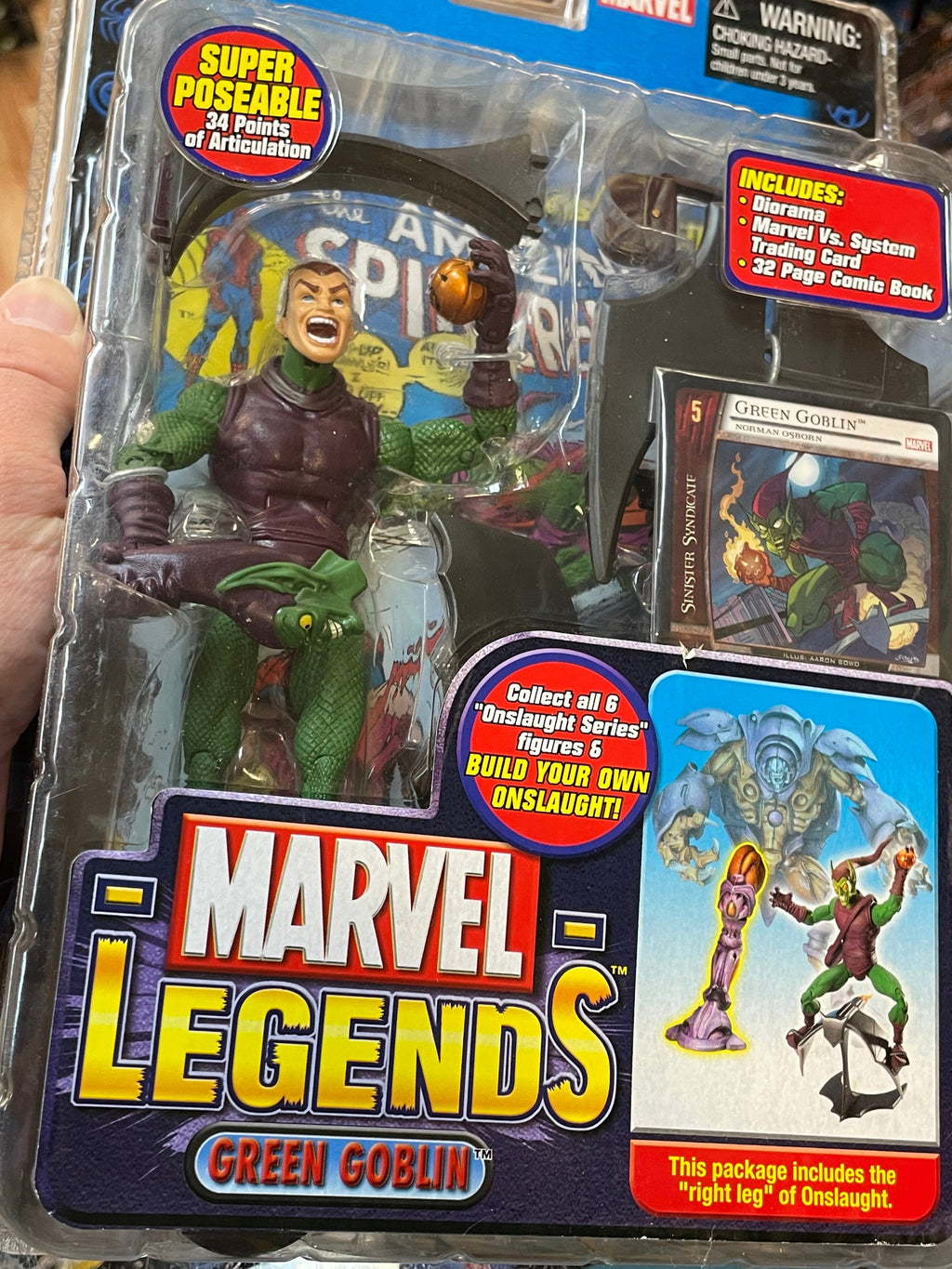 Green Goblin -BAF Onslaught- (Vintage Marvel Legends, Toybiz) *SEALED* product image 6, provided for visual reference and
