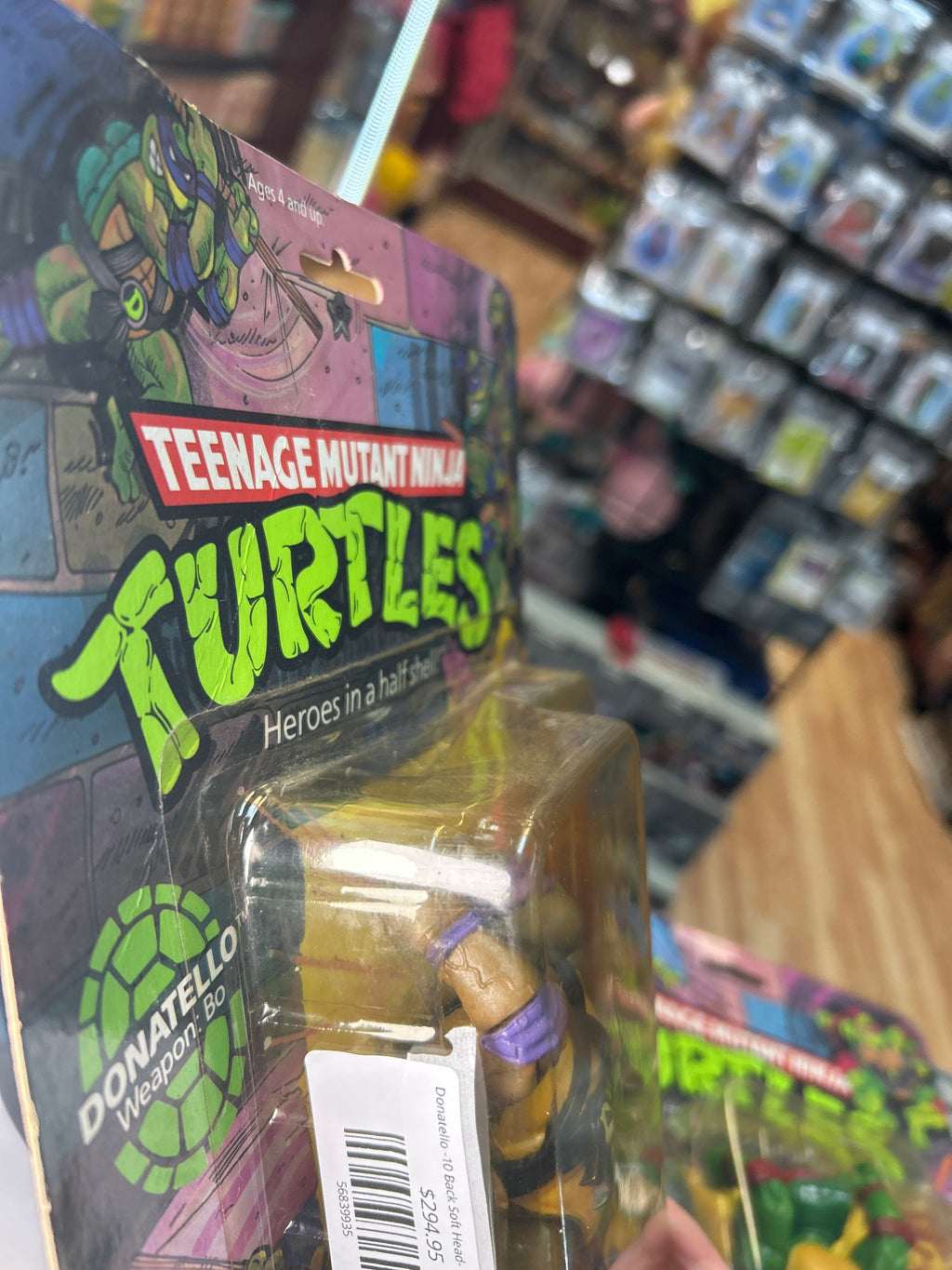 Donatello -10 Back Soft Head- 1764 (Vintage TMNT, Playmates) **SEALED** product image 13, provided for visual reference and