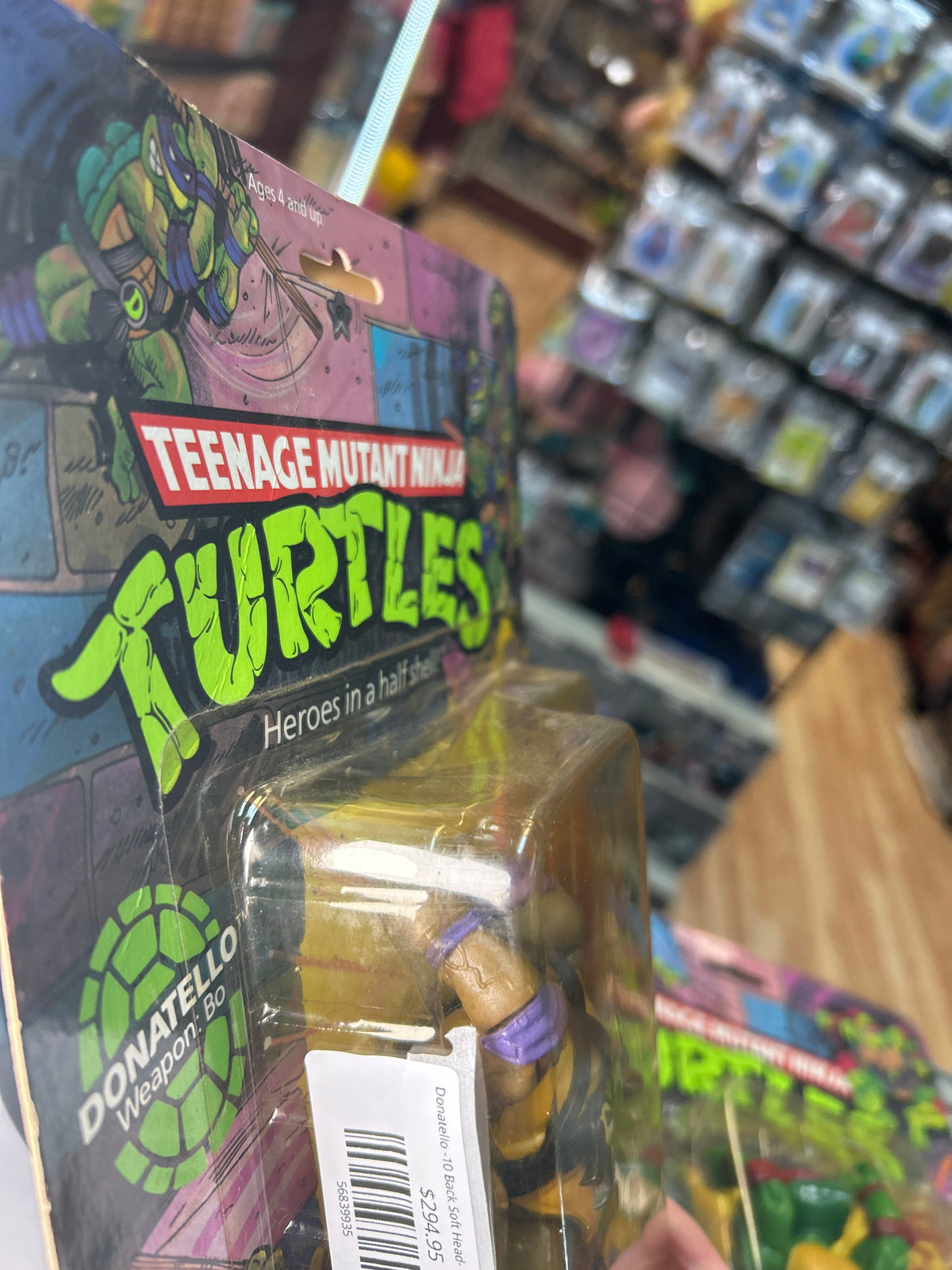 Donatello -10 Back Soft Head- 1764 (Vintage TMNT, Playmates) **SEALED** product image 13, provided for visual reference and