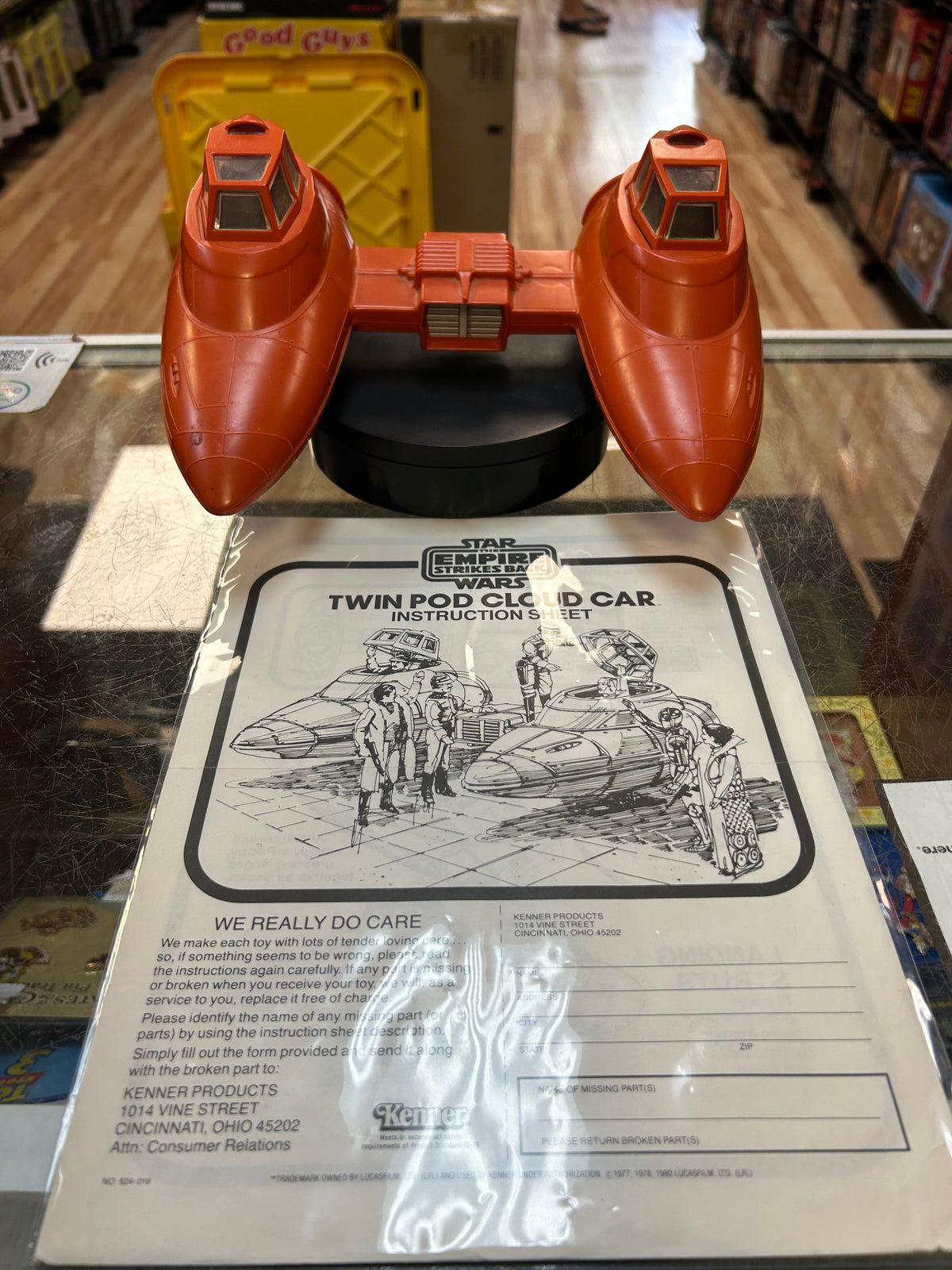 Twin Pod Cloud Car with Instructions (Vintage Star Wars, Kenner) COMPLETE product image 1, provided for visual reference and
