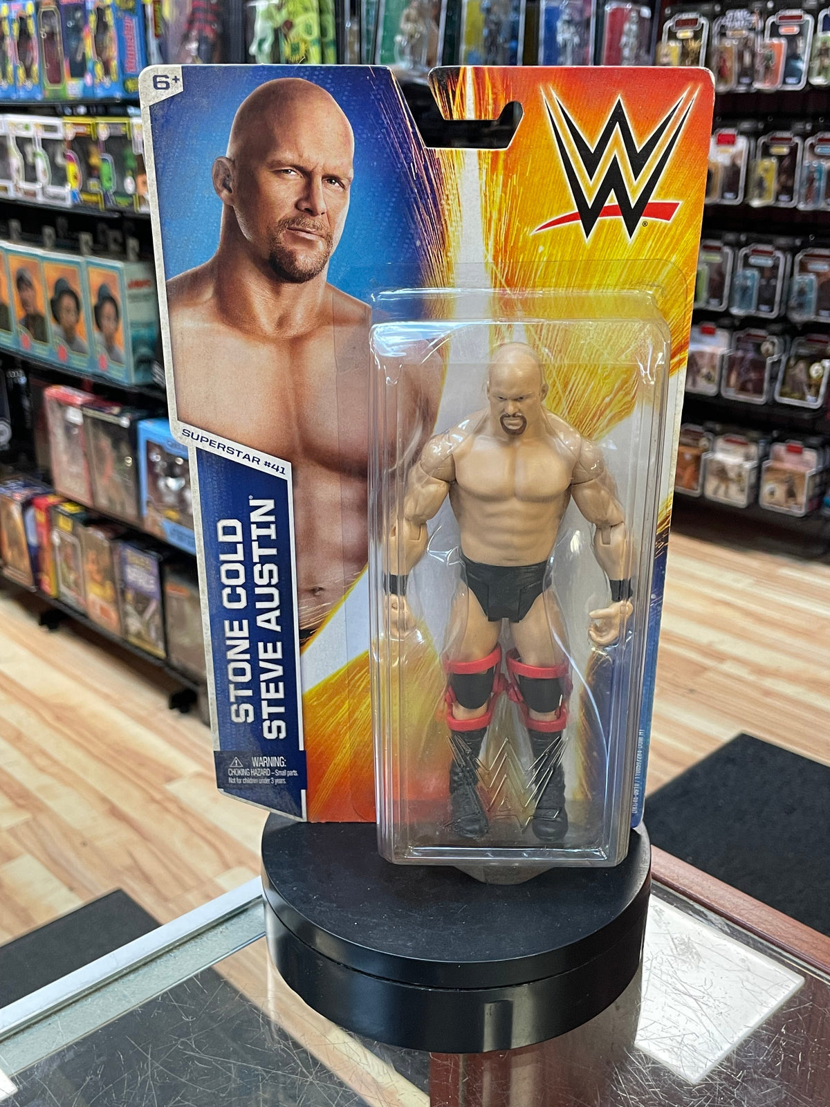 Stone Cold Steve Austin Red Braces (WWE Basic, Mattel) **SEALED** product image 1, provided for visual reference and product