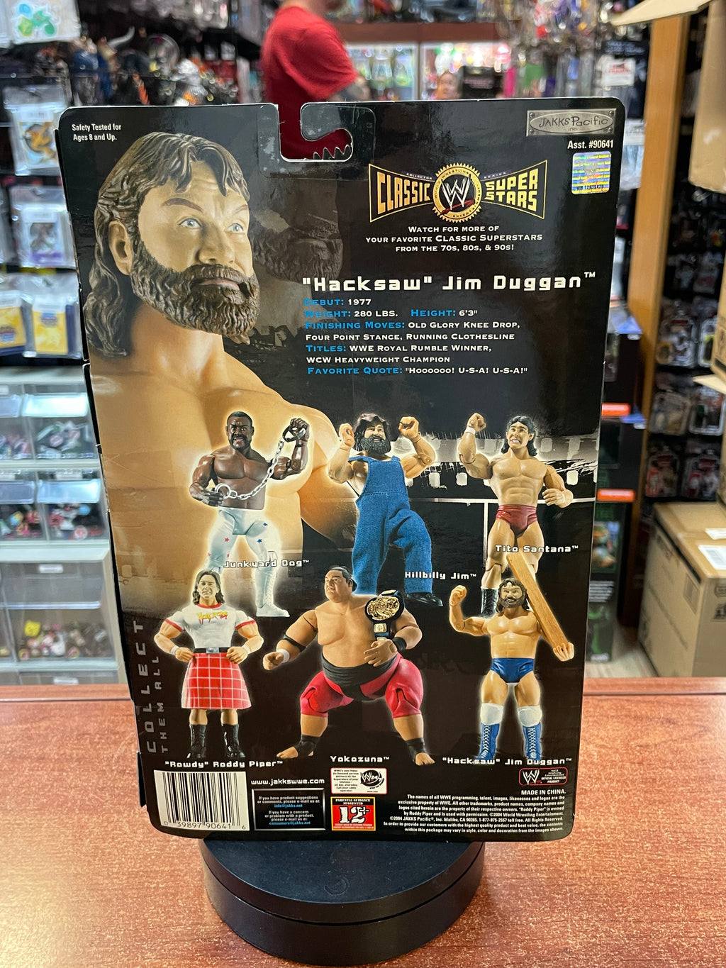 Hacksaw Jim Dunggan (WWF Classic Superstars, Jakks) **SEALED** product image 2, provided for visual reference and product