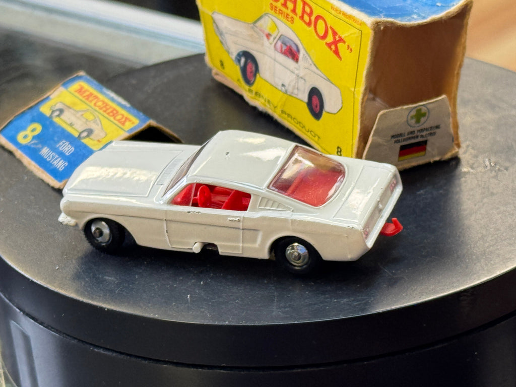 White Ford Mustang 8 Diecast (Vintage Matchbox, Lesney) product image 5, provided for visual reference and product detail