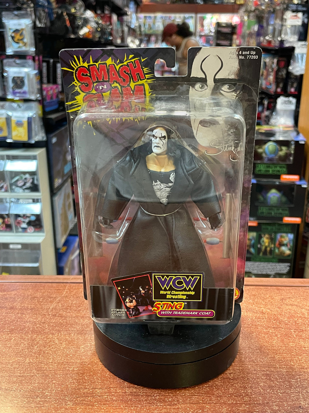 Black Coat Sting (WCW Smash N' Slam, Toybiz) **SEALED** product image 1, provided for visual reference and product detail