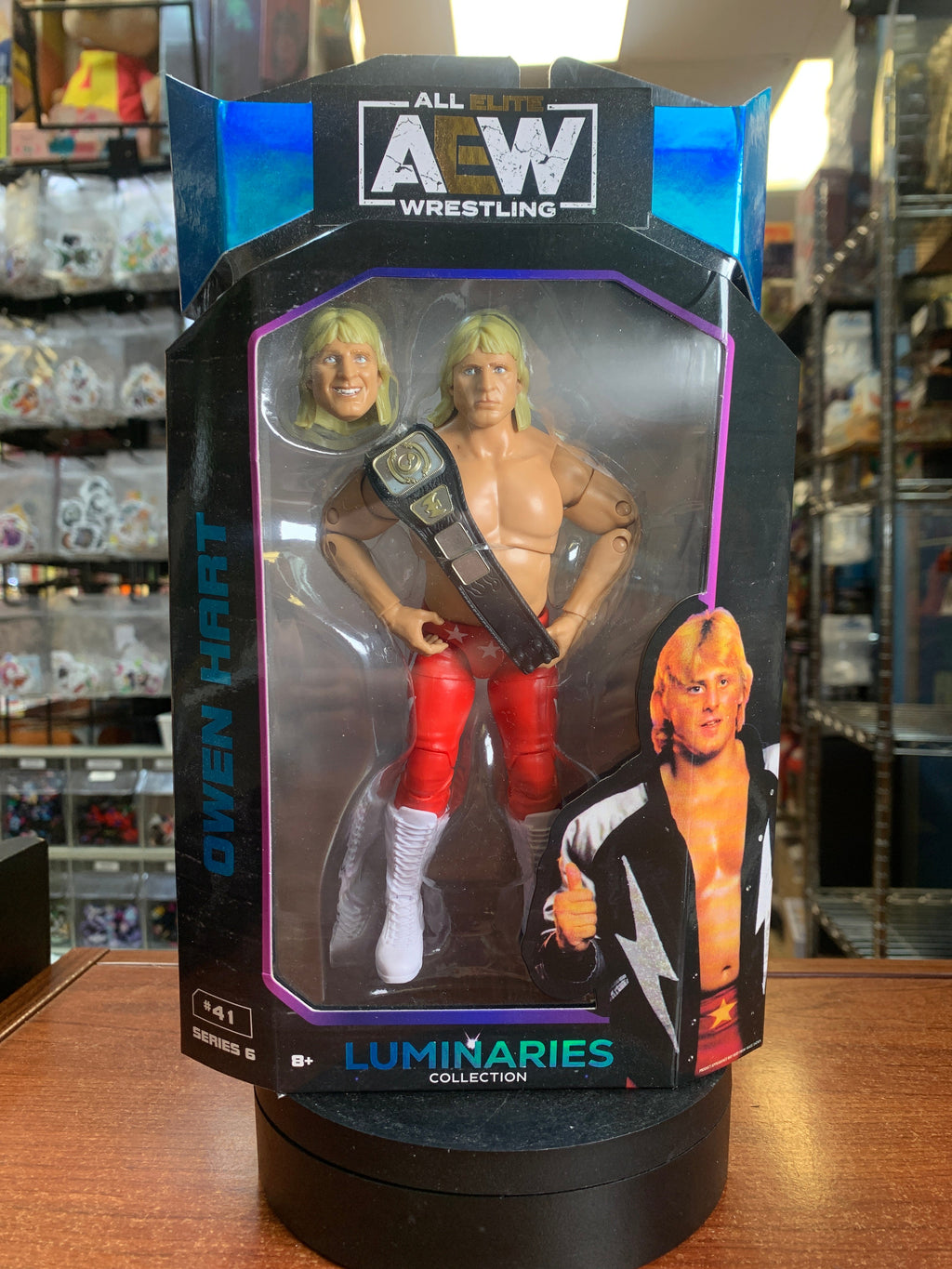 Owen Hart #41 (All Elite Wrestling AEW, Jazwares) **SEALED** product image 1, provided for visual reference and product