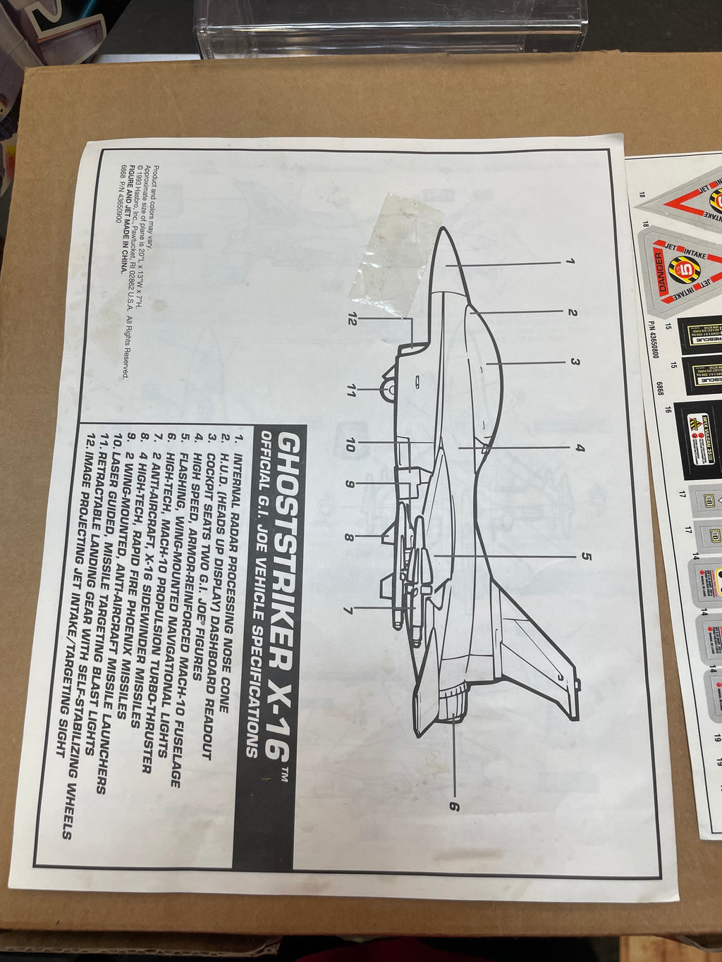 Ghoststriker X-16 with Box (Vintage GI Joe, Hasbro) **COMPLETE** product image 41, provided for visual reference and product