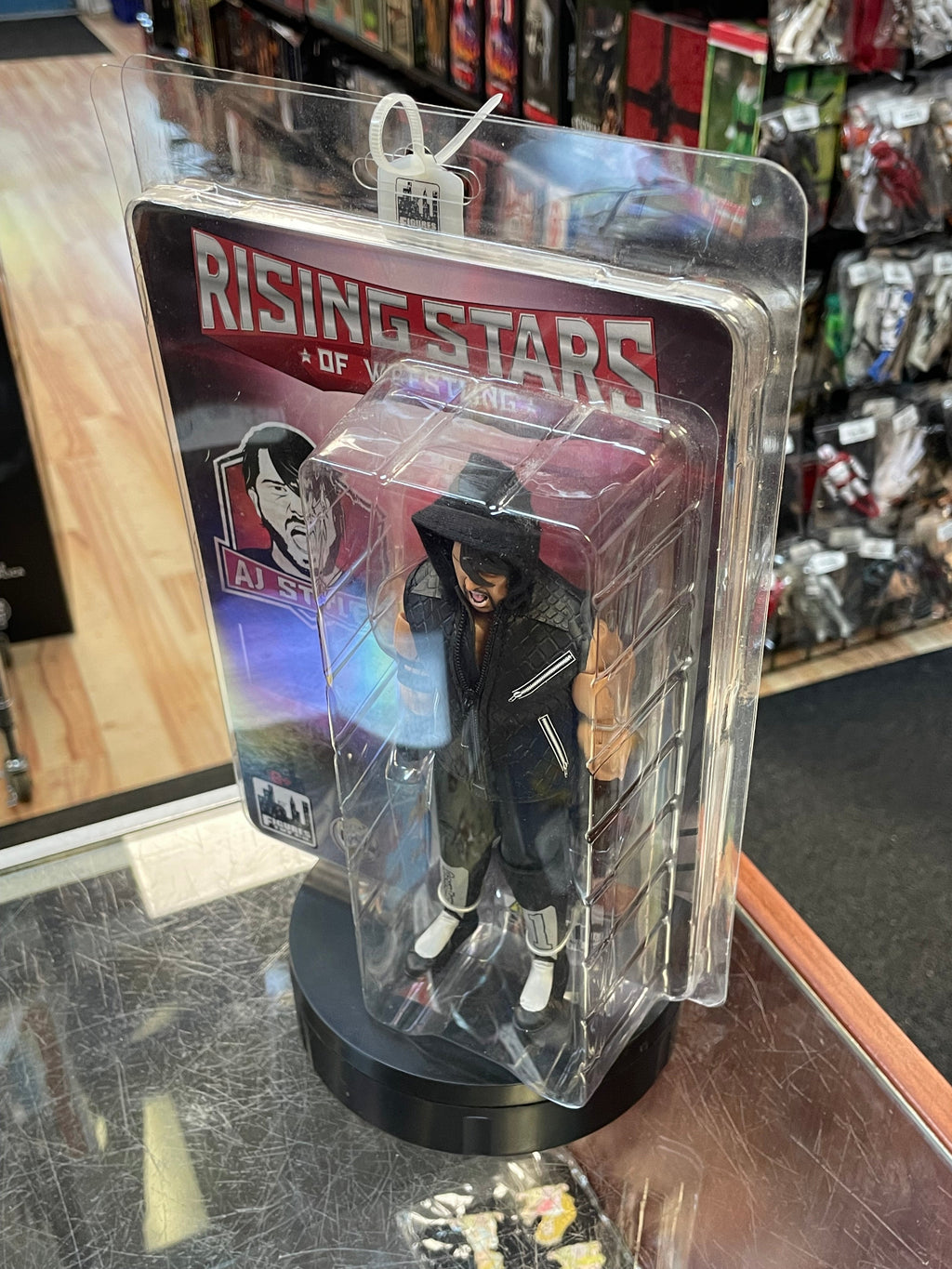 AJ Styles -Black- (Rising Stars of Wrestling, Figures Toy Company) **SEALED** product image 2, provided for visual reference