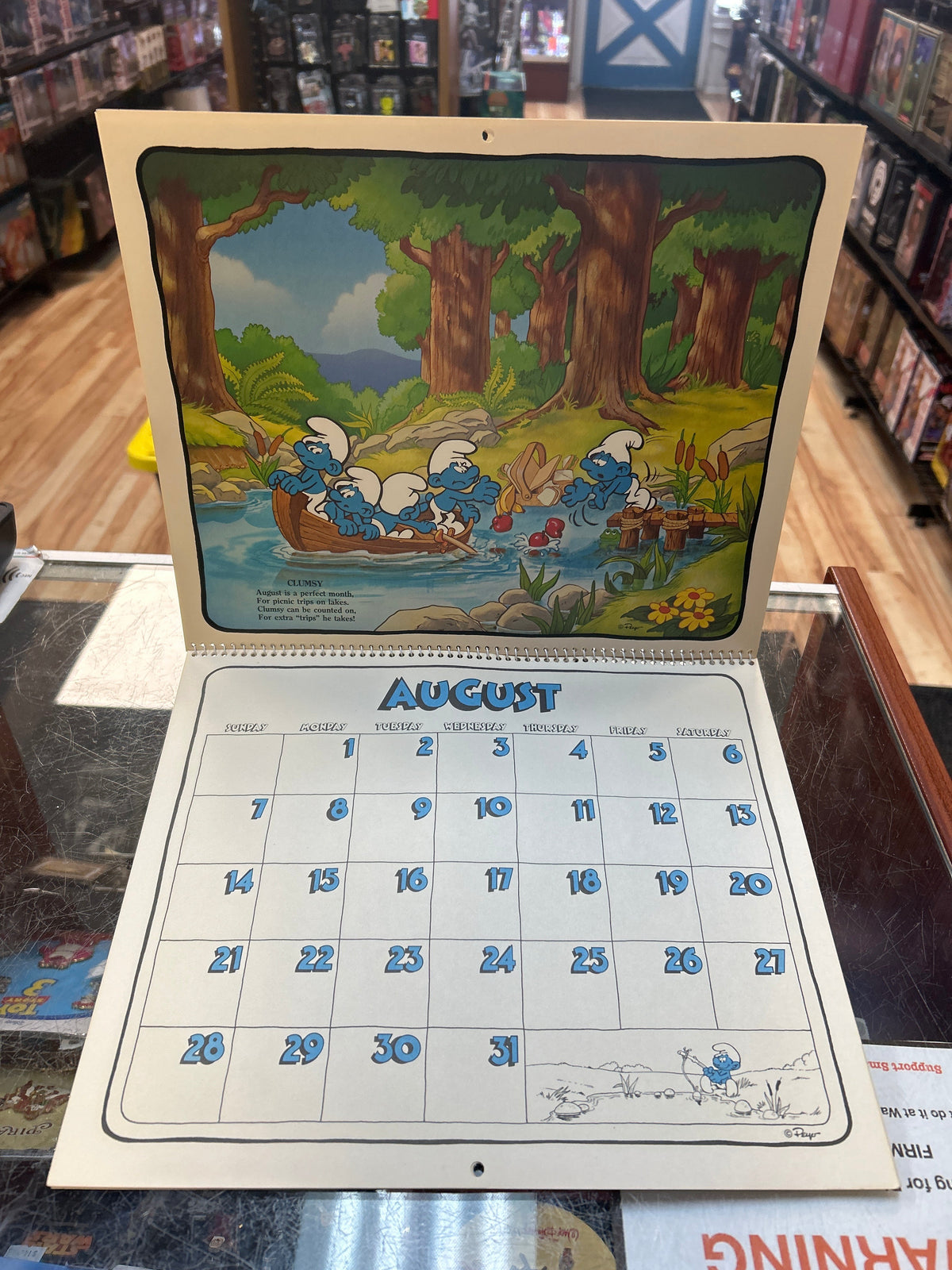 16 Month Calender -1982/1983- (Vintage Smurfs, Schleich Peyo) product image 13, provided for visual reference and product