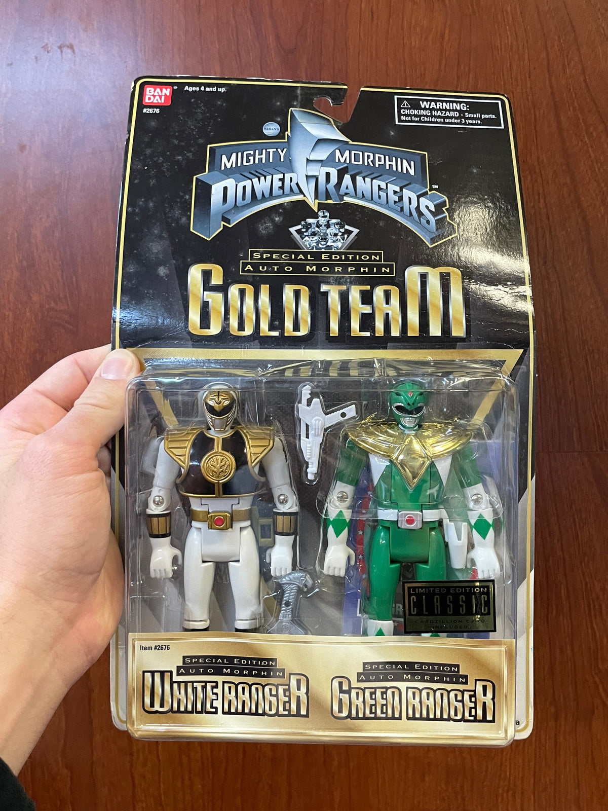 White & Green Ranger GOLD TEAM (Vintage MMPR Power Rangers, Bandai) **SEALED** product image 6, provided for visual