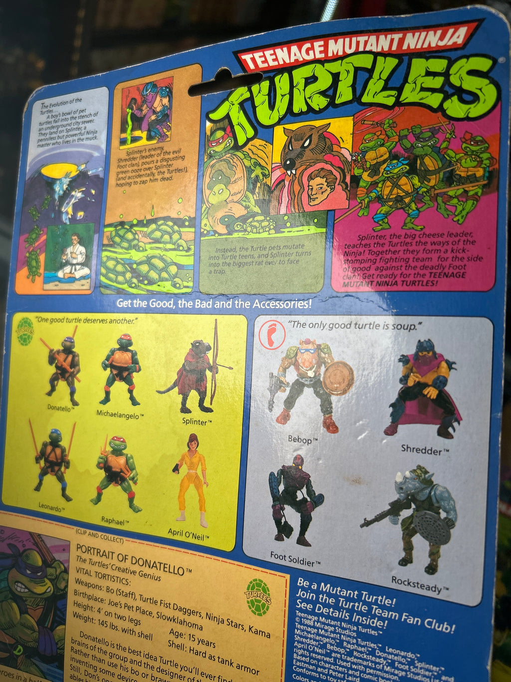 Donatello -10 Back Soft Head- 1764 (Vintage TMNT, Playmates) **SEALED** product image 10, provided for visual reference and