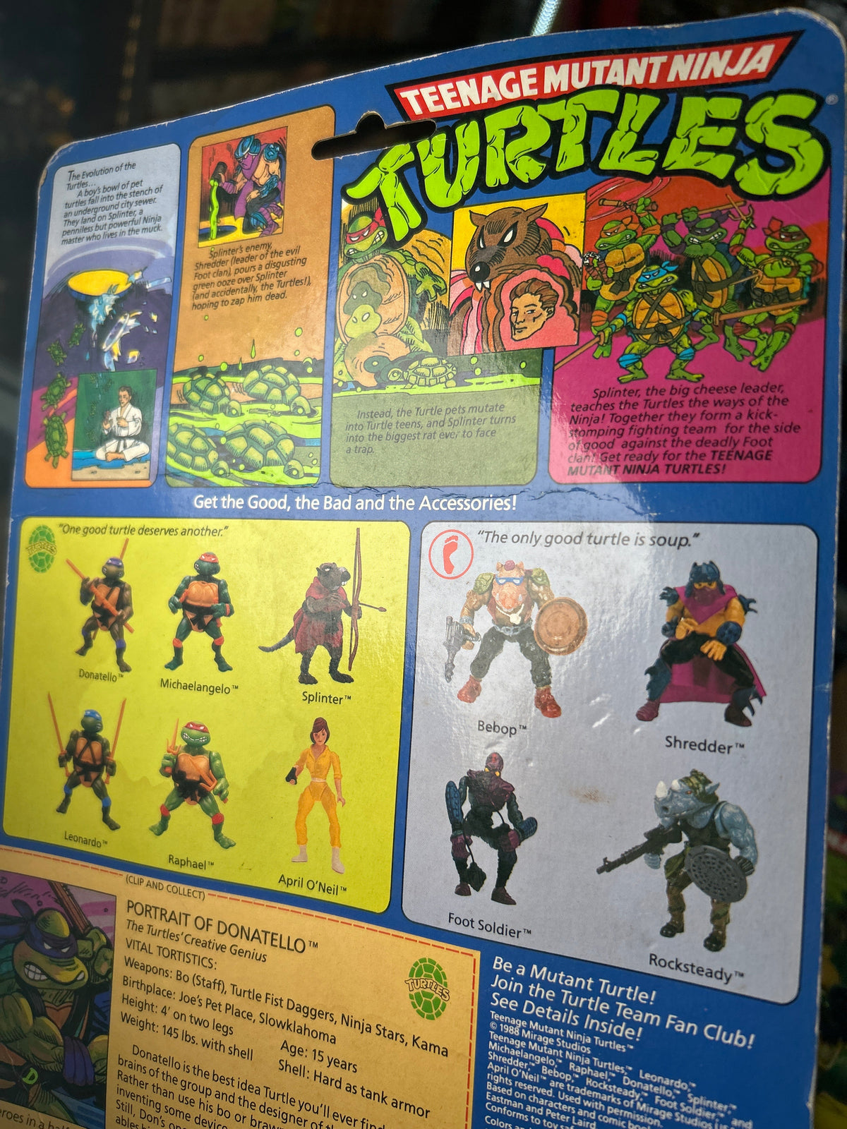 Donatello -10 Back Soft Head- 1764 (Vintage TMNT, Playmates) **SEALED** product image 10, provided for visual reference and