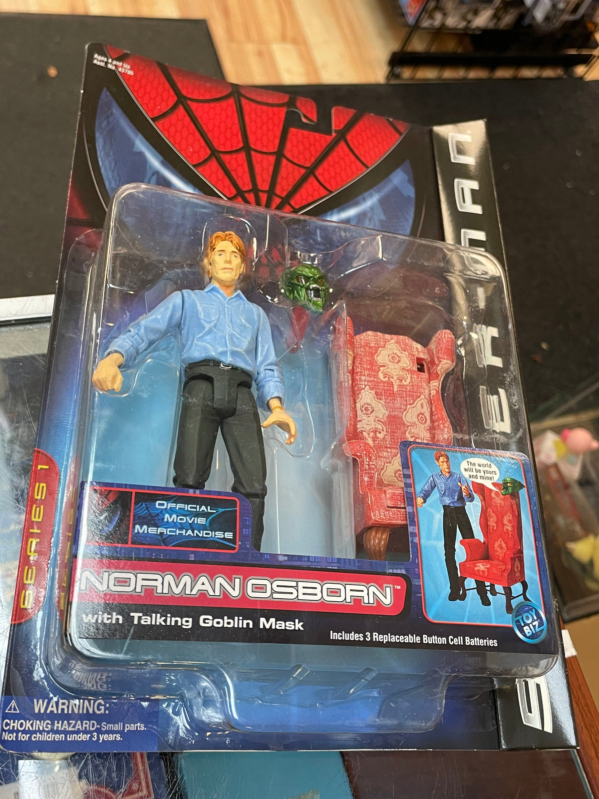 Norman Osborn With Talking Goblin Mask Series 1 (Vintage Spider-Man, Toy Biz) SEALED product image 5, provided for visual