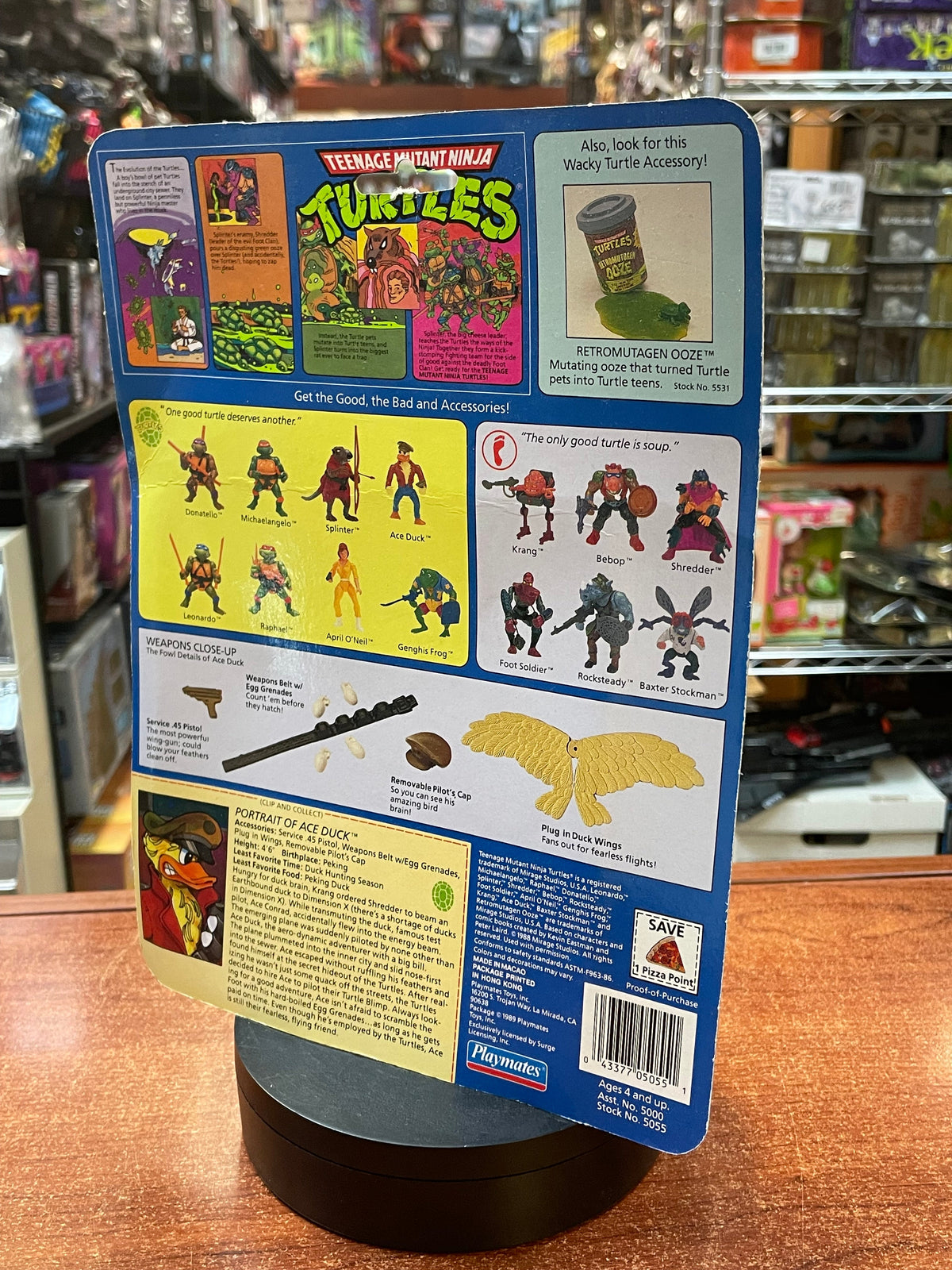 Ace Duck No Hat -14 Back- (Vintage TMNT Ninja Turtles, Playmates) **SEALED** product image 7, provided for visual reference