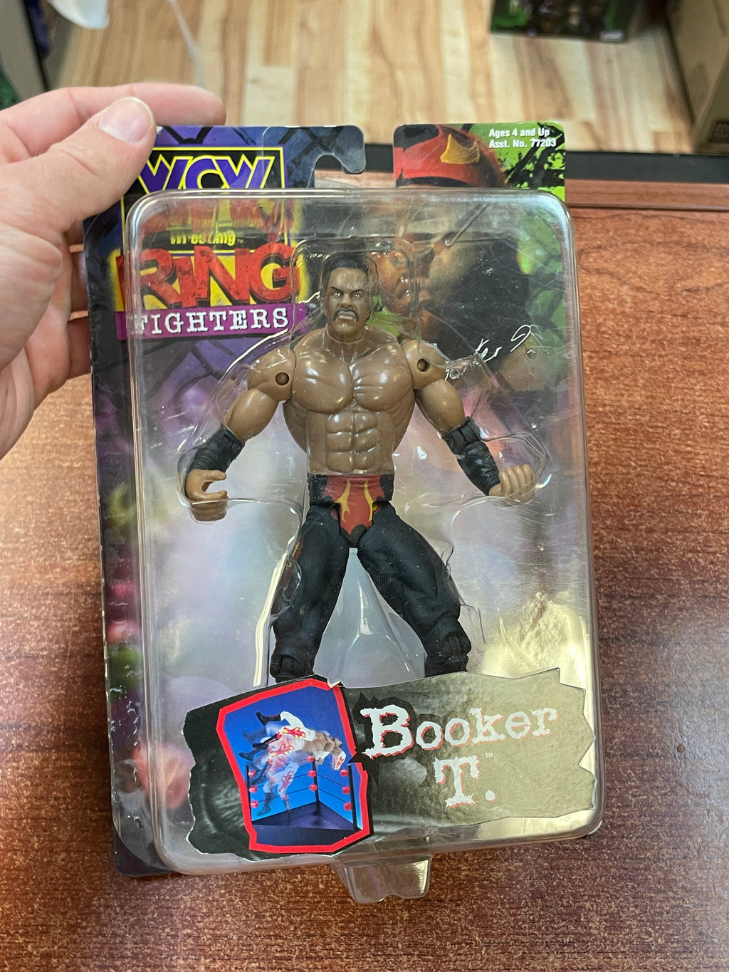 Booker T (WCW Ring Fighters, Toybiz) **SEALED** product image 3, provided for visual reference and product detail review