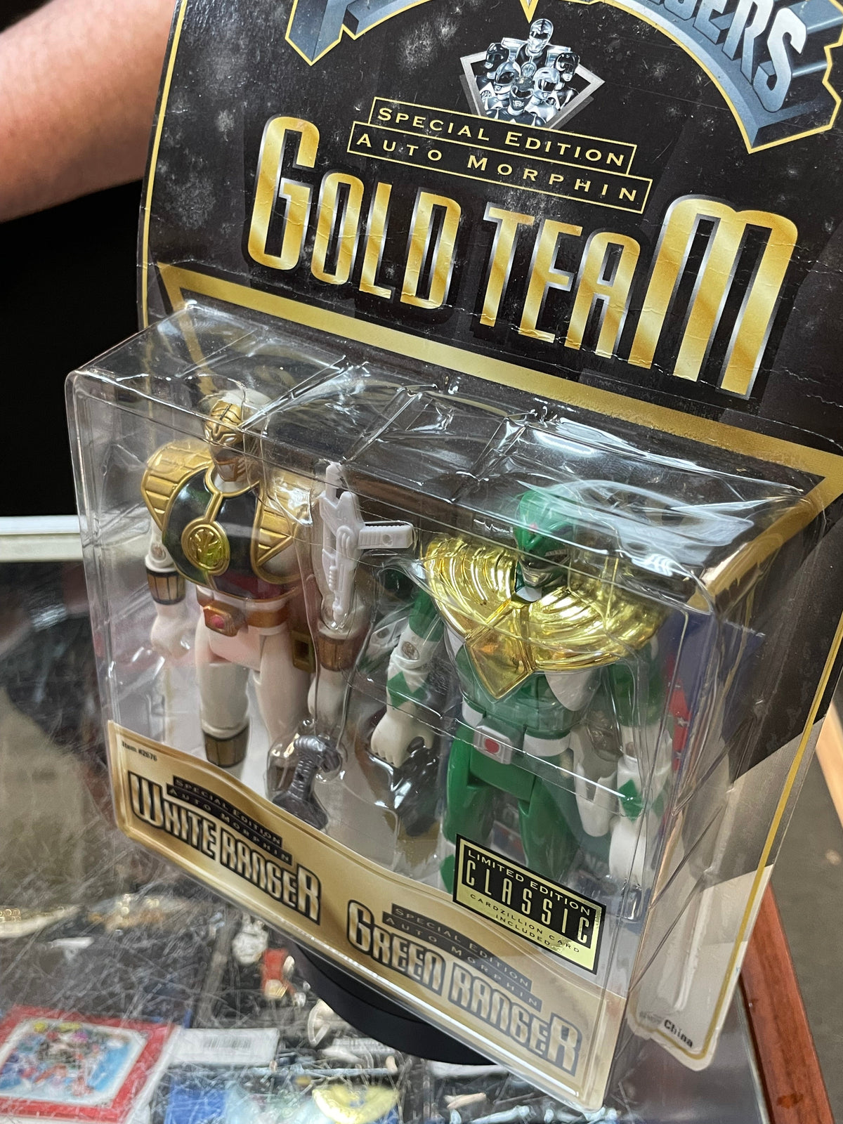 White & Green Ranger GOLD TEAM (Vintage MMPR Power Rangers, Bandai) **SEALED** product image 2, provided for visual