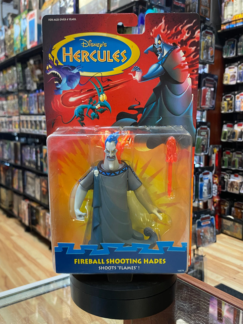 Fireball Shooting Hades (Vintage Disney Hercules, Mattel) SEALED product image 1, provided for visual reference and product
