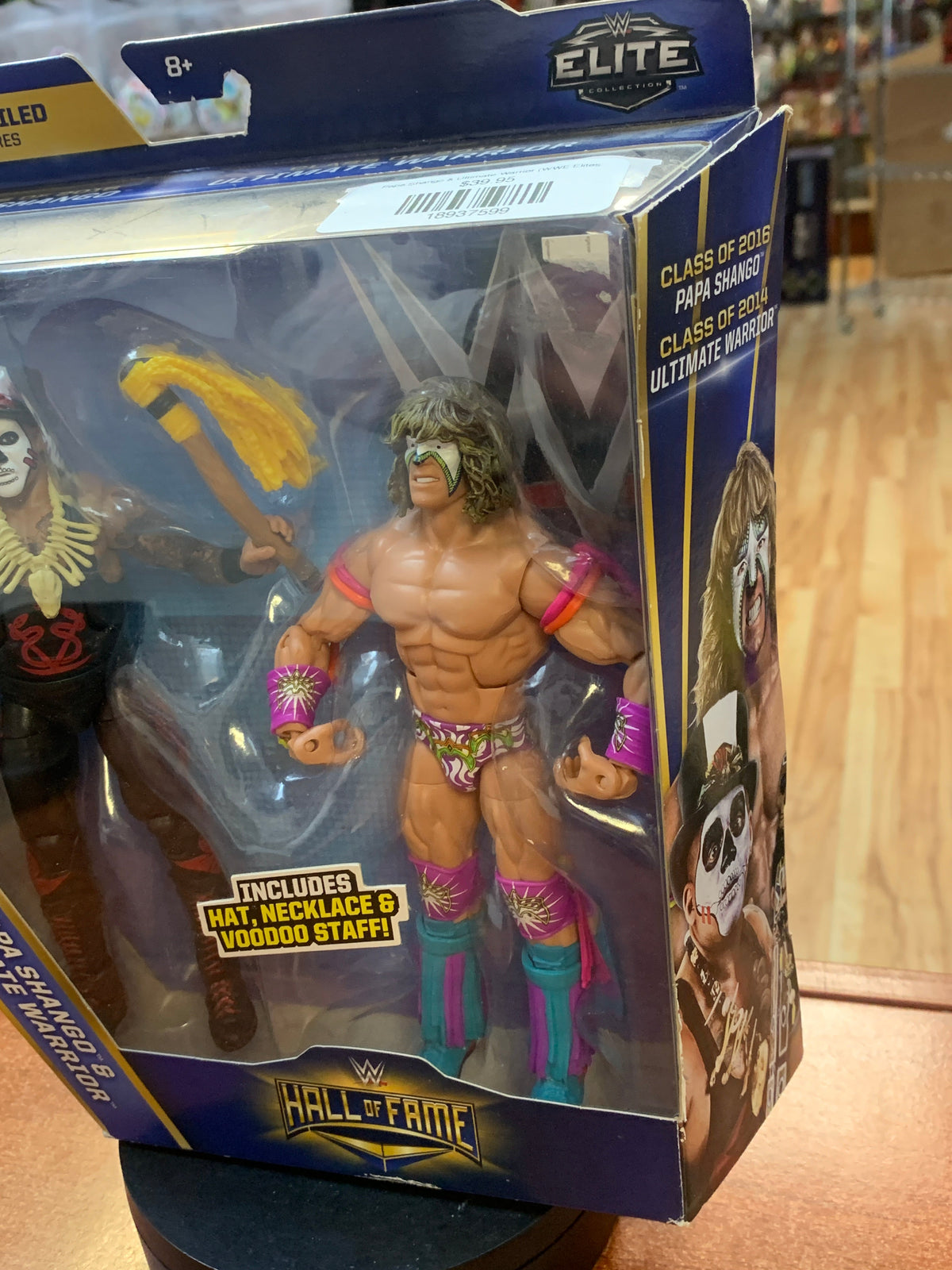 Papa Shango & Ultimate Warrior (WWE Elites, Mattel) SEALED product image 2, provided for visual reference and product detail