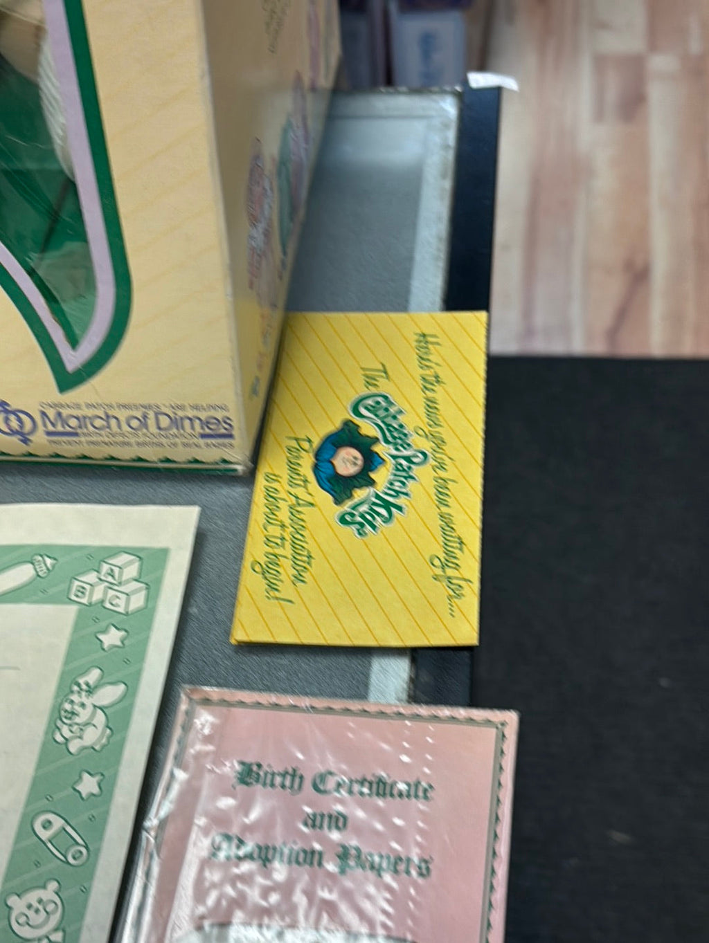 Clea Joette Preemie with Papers Box (Vintage CPK Cabbage Patch Kid, Coleco) product image 17, provided for visual reference