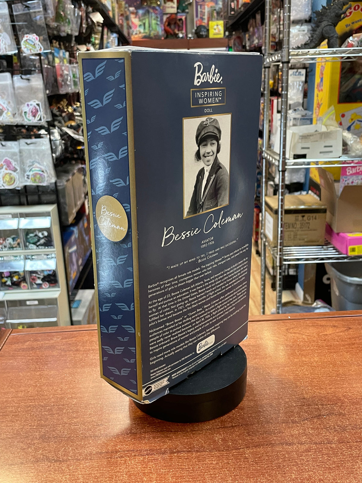 Inspiring Bessie Coleman HJX37 (Vintage Barbie, Mattel) SEALED product image 7, provided for visual reference and product