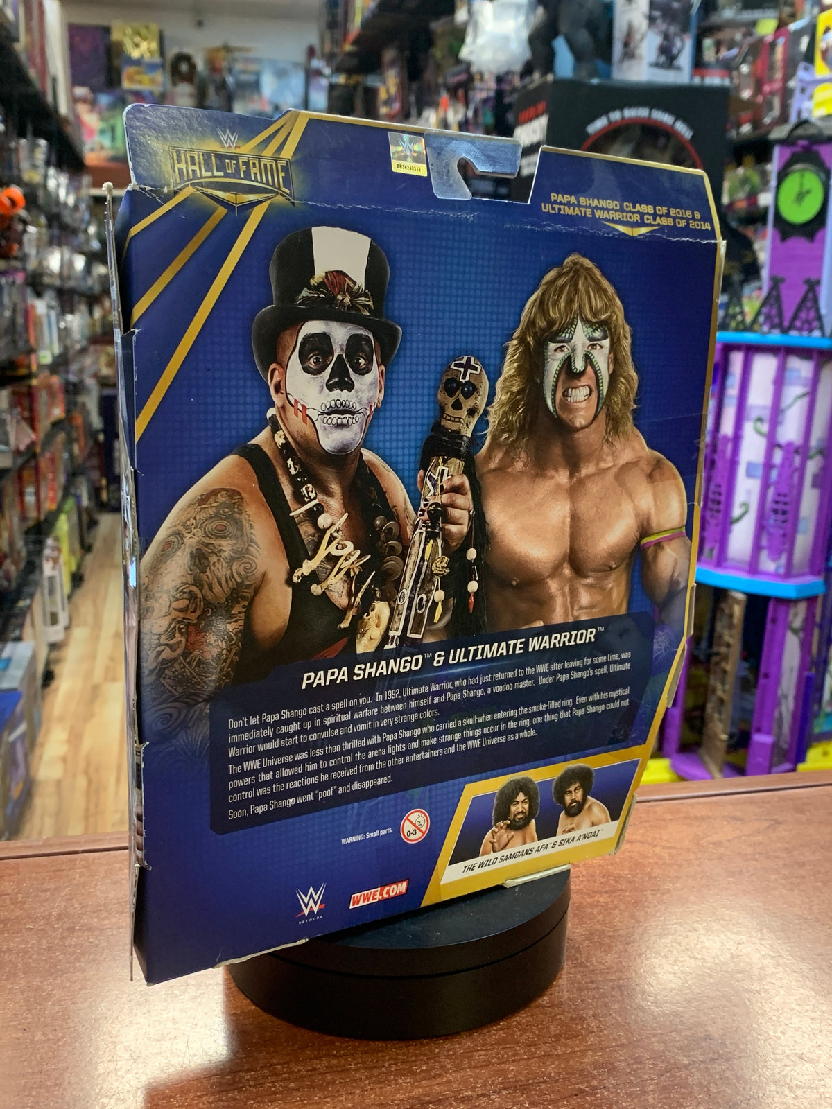 Papa Shango & Ultimate Warrior (WWE Elites, Mattel) SEALED product image 5, provided for visual reference and product detail