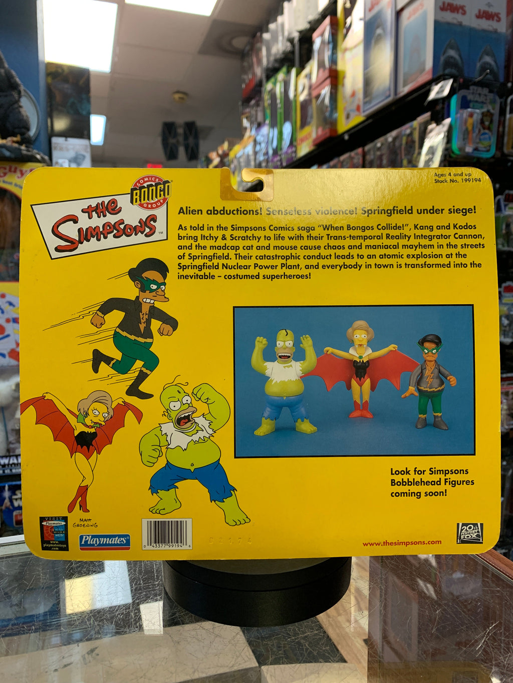 Bongo Ingestible Homer Vampieredna Captain Kwok 3 pack (Vintage Simpsons, Playmates) SEALED product image 3, provided for