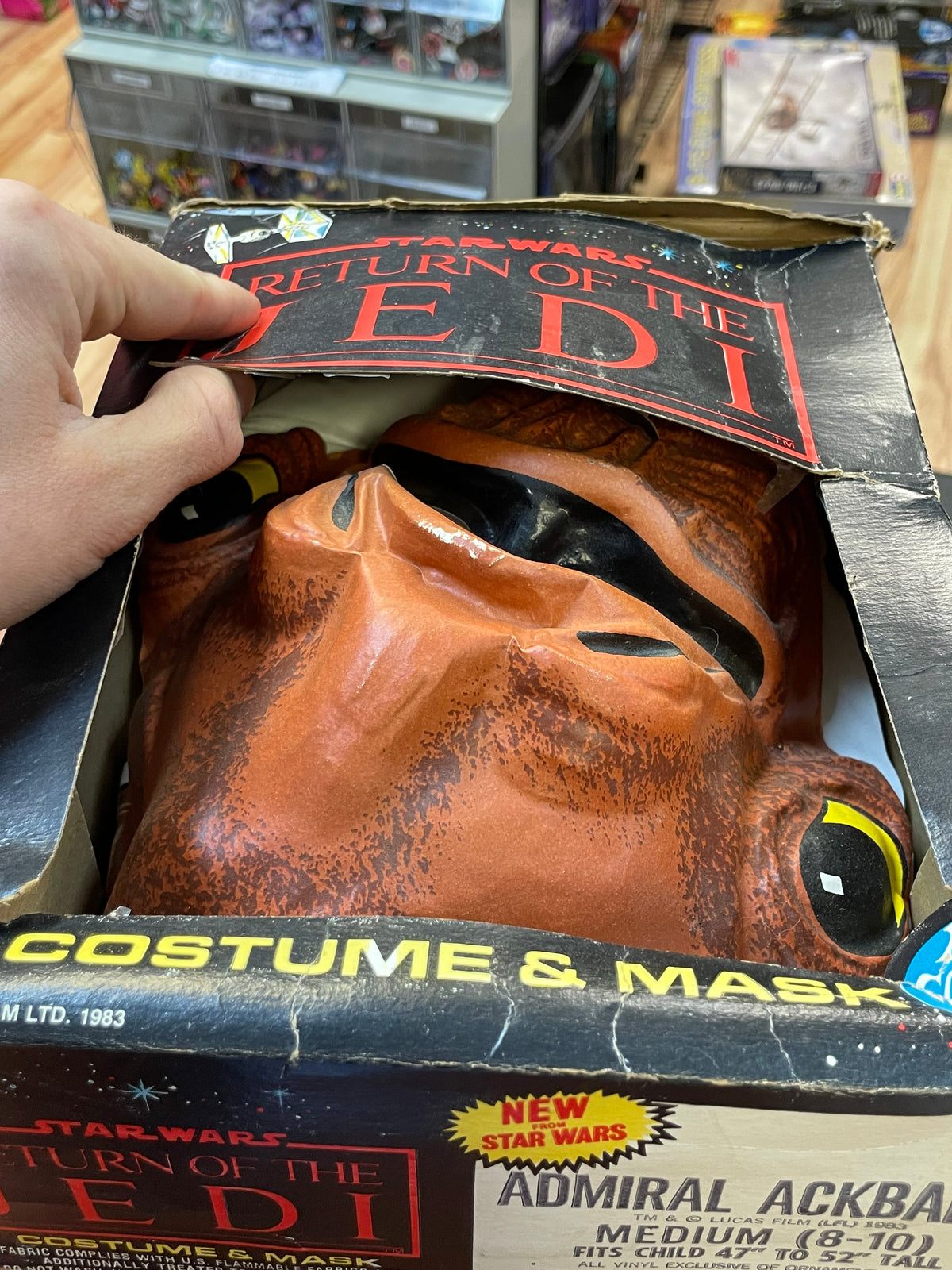 Admiral Ackbar Costume & Mask (Vintage Star Wars ROTF, Ben Cooper) OPEN BOX product image 4, provided for visual reference