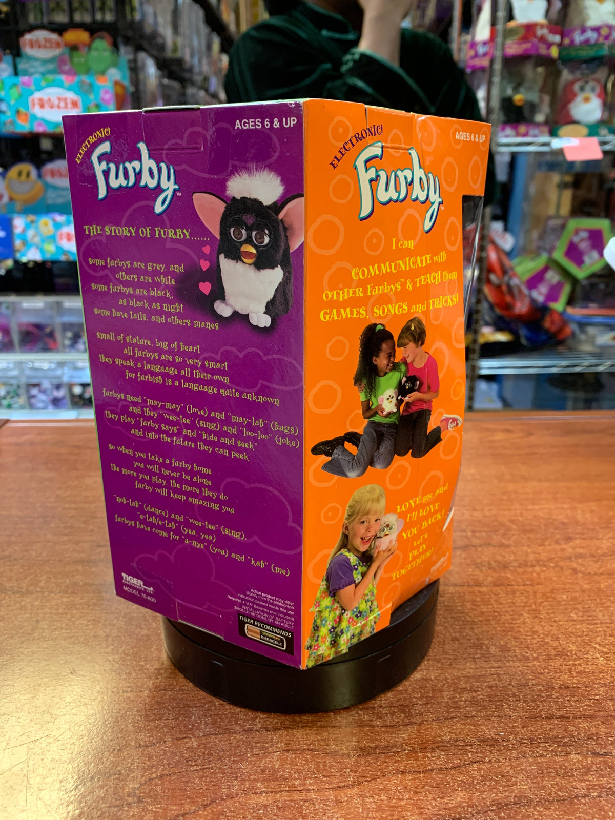 Zebra Furby Tan Eyes (Vintage Furby, Tiger Electronics) SEALED product image 3, provided for visual reference and product