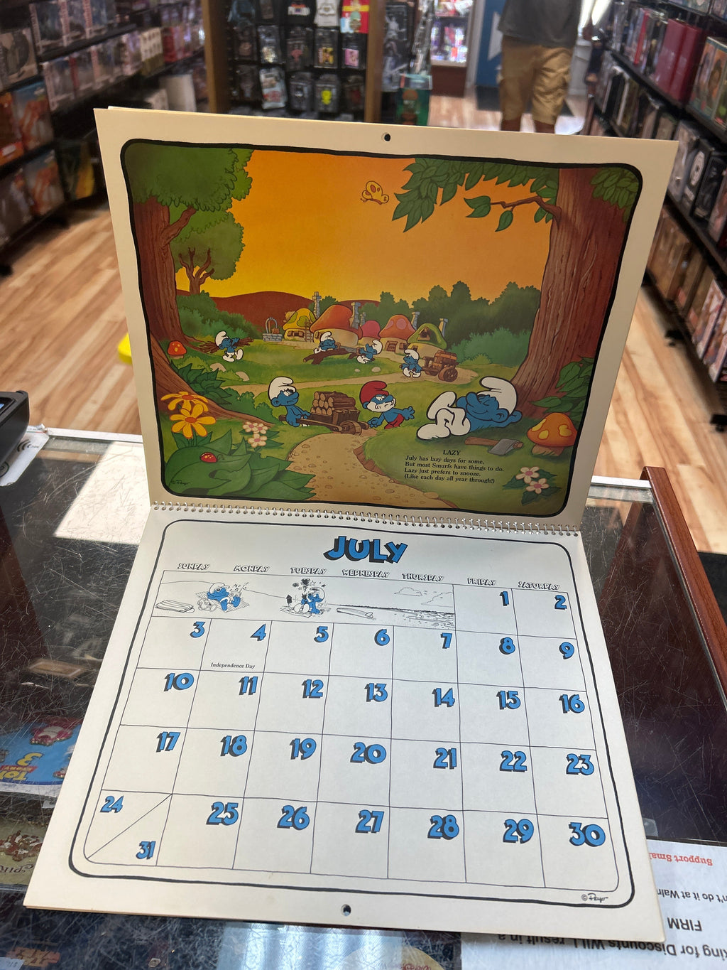 16 Month Calender -1982/1983- (Vintage Smurfs, Schleich Peyo) product image 12, provided for visual reference and product