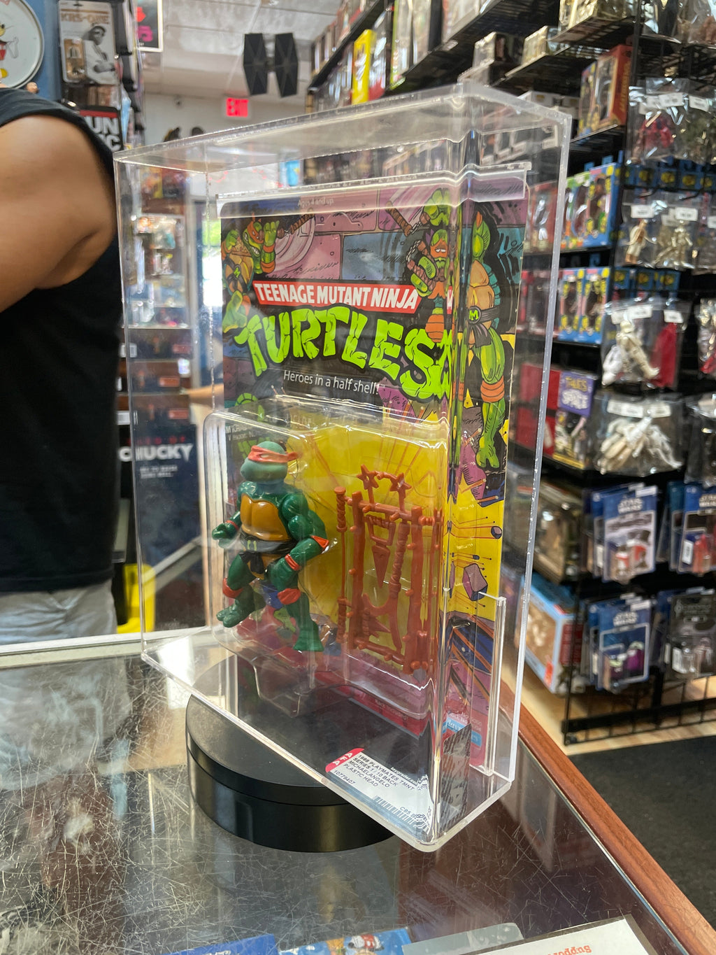 Michaelangelo -10 Back Hard Head- (TMNT Mutant Ninja, Playmates) AFA 85 product image 6, provided for visual reference and