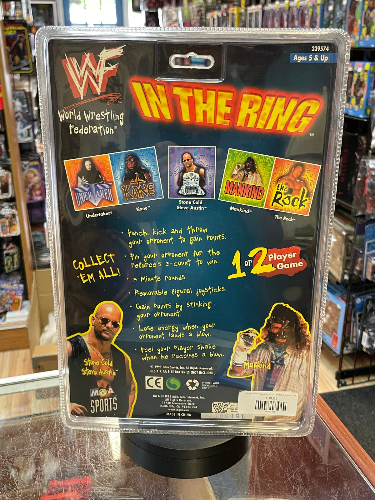 Stone Cold vs Mankind In The Ring Game (Vintage WWF, MGA Sports) **SEALED** product image 2, provided for visual reference