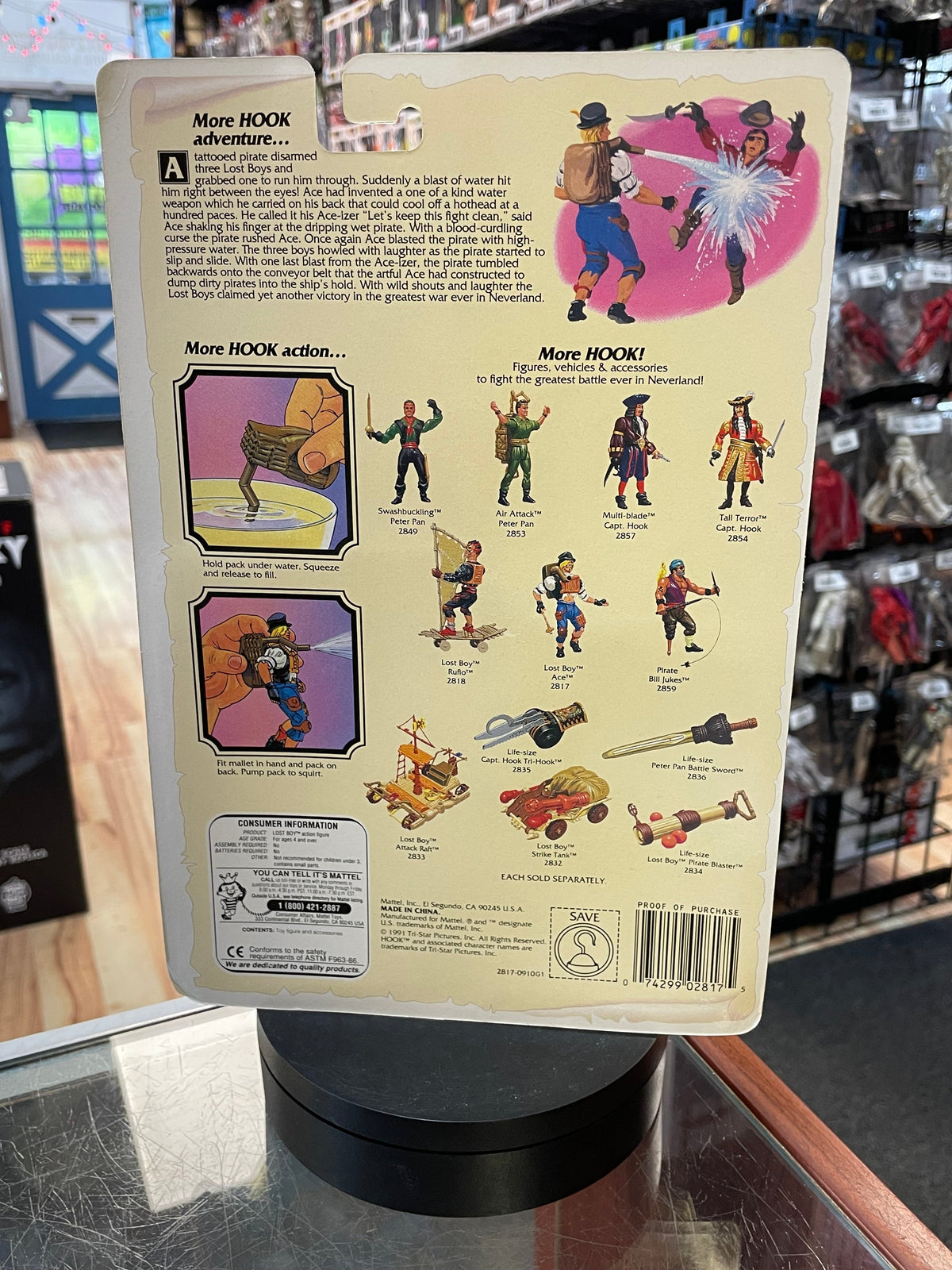 Lost Boy Ace #2817 (Vintage Hook, Mattel) SEALED product image 2, provided for visual reference and product detail review