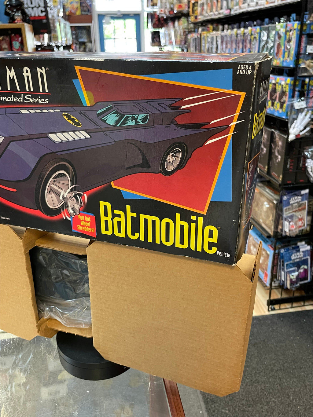 Batmobile with Pull out Wheels (Vintage Animated Batman, Kenner) NEW product image 3, provided for visual reference and
