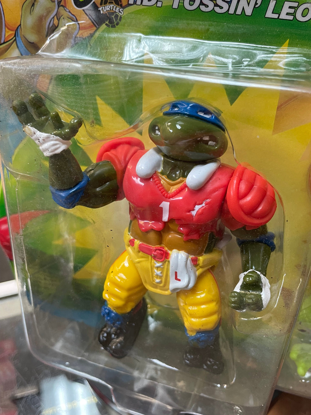 TD Tossin Leo (Vintage TMNT Ninja Turtles, Playmates) SEALED product image 6, provided for visual reference and product