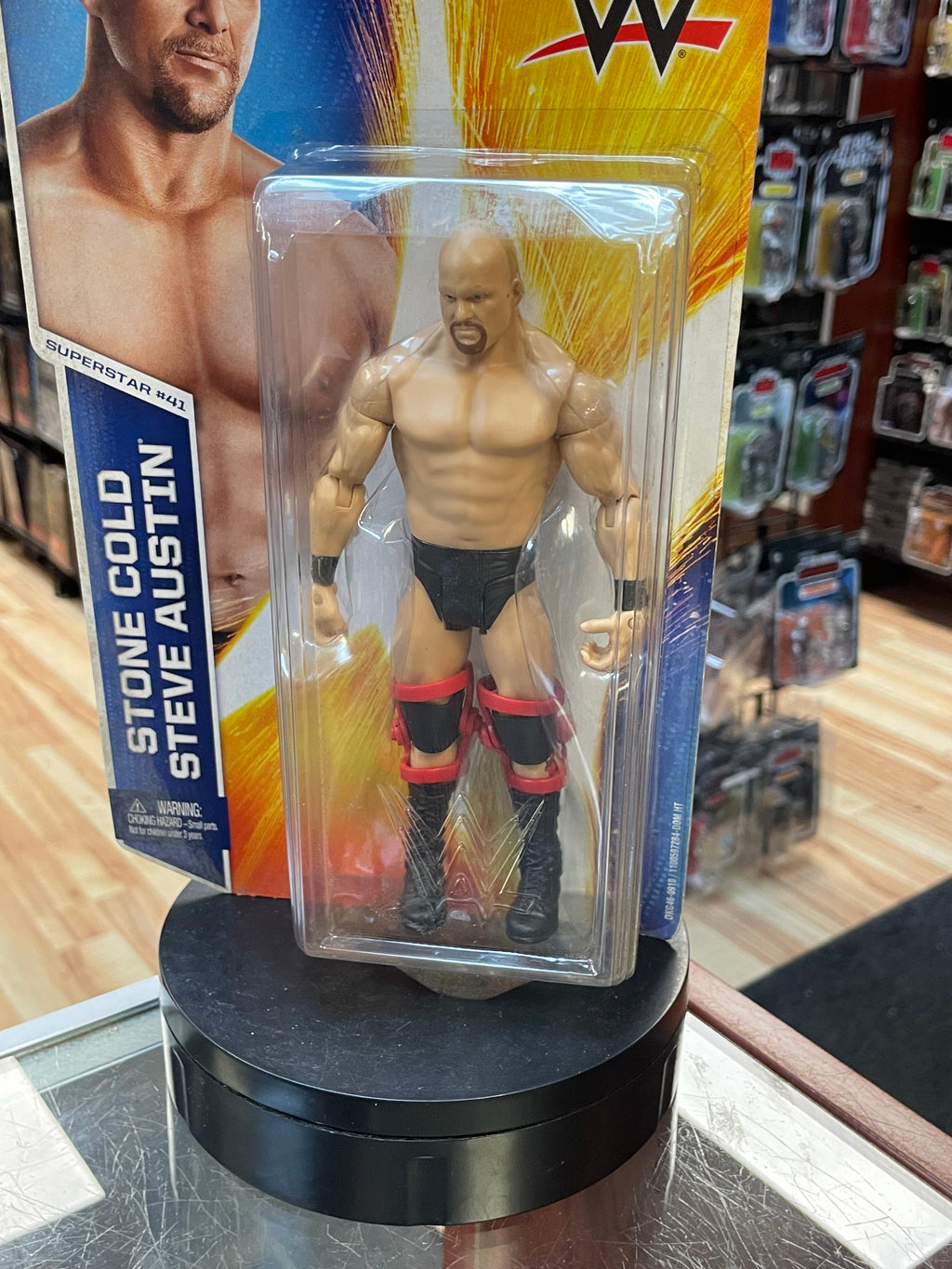 Stone Cold Steve Austin Red Braces (WWE Basic, Mattel) **SEALED** product image 3, provided for visual reference and product