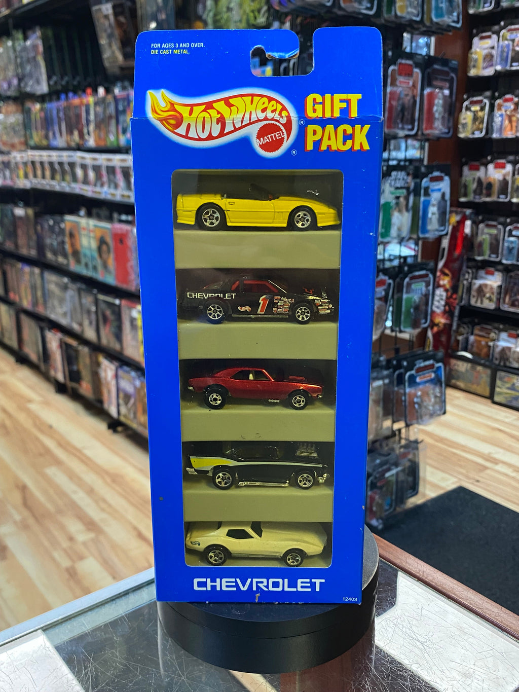 Chevrolet Gift Pack with White Coupe 12403 (Vintage Hot Wheels, Mattel) SEALED product image 1, provided for visual