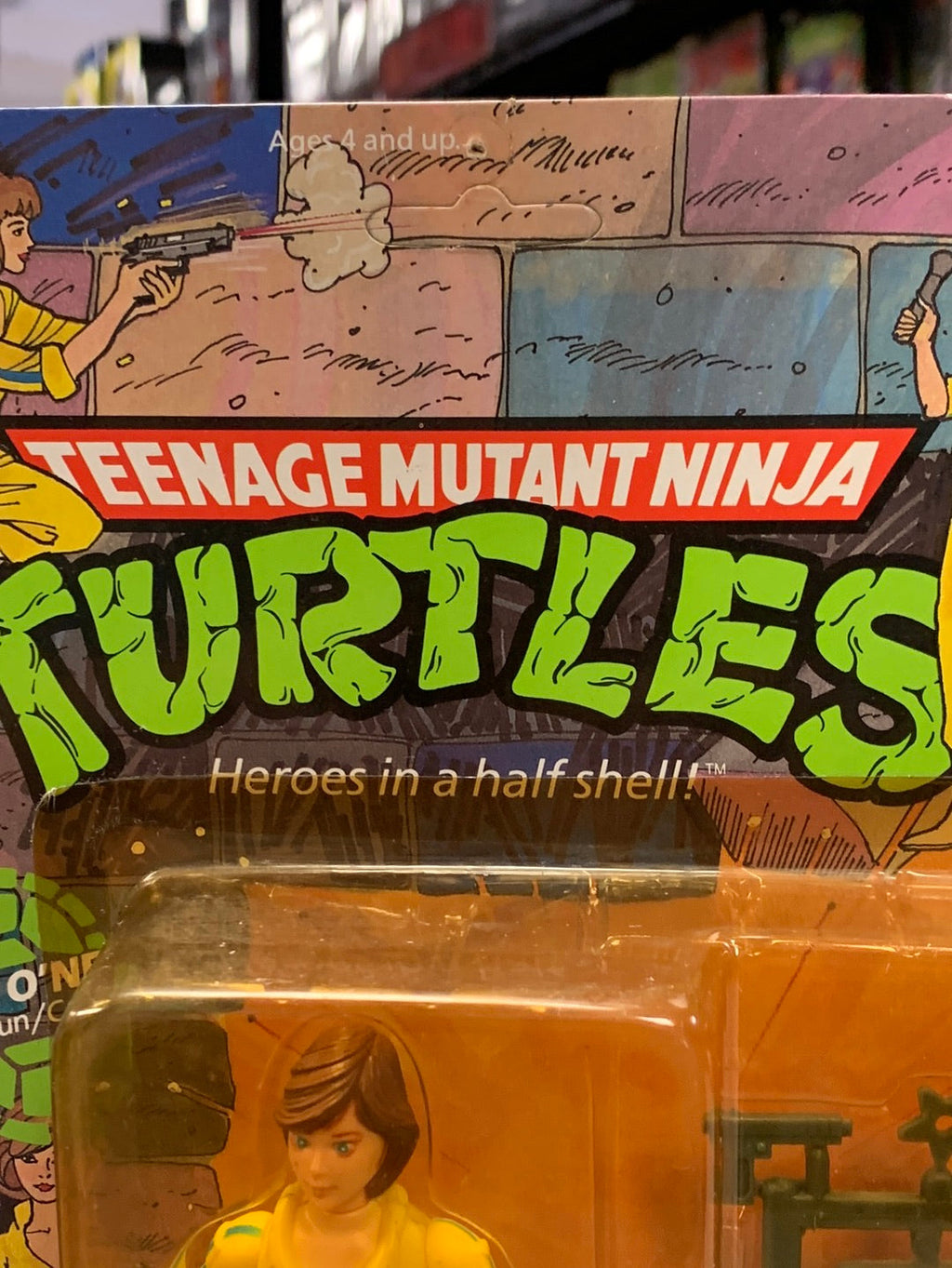 April O’Neil Blue 10 Back 0133 (Vintage TMNT Ninja Turtles, Playmates) Sealed product image 3, provided for visual reference